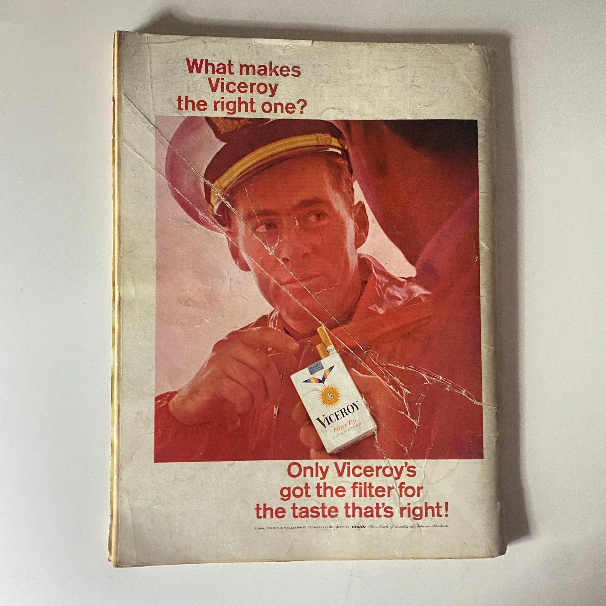 Back cover of Playboy Magazine March 1966, featuring a vintage advertisement for Viceroy cigarettes, showcasing mid-century advertising style.