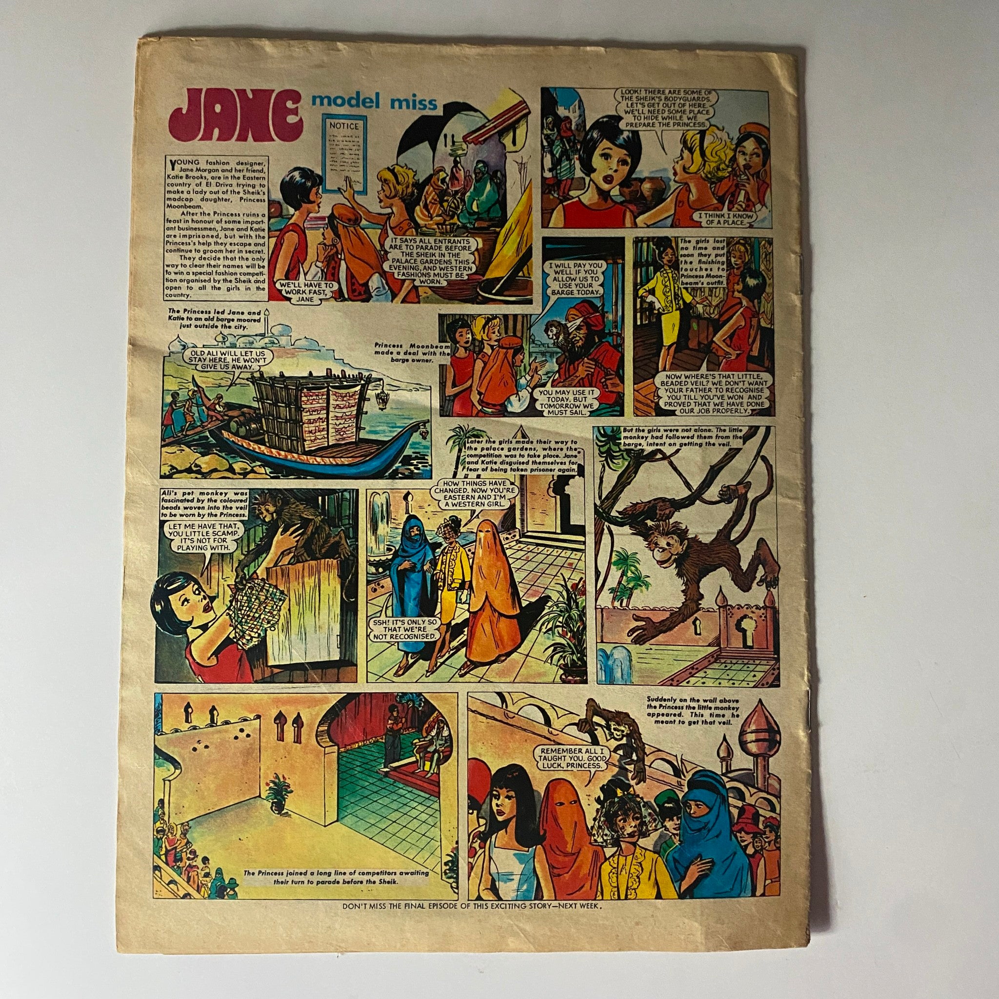 Diana Super Picture Stories March 1966 Secret in the Sky vintage magazine page featuring colorful comic panels with characters and dialogue; showcasing mid-20th century British comic culture.