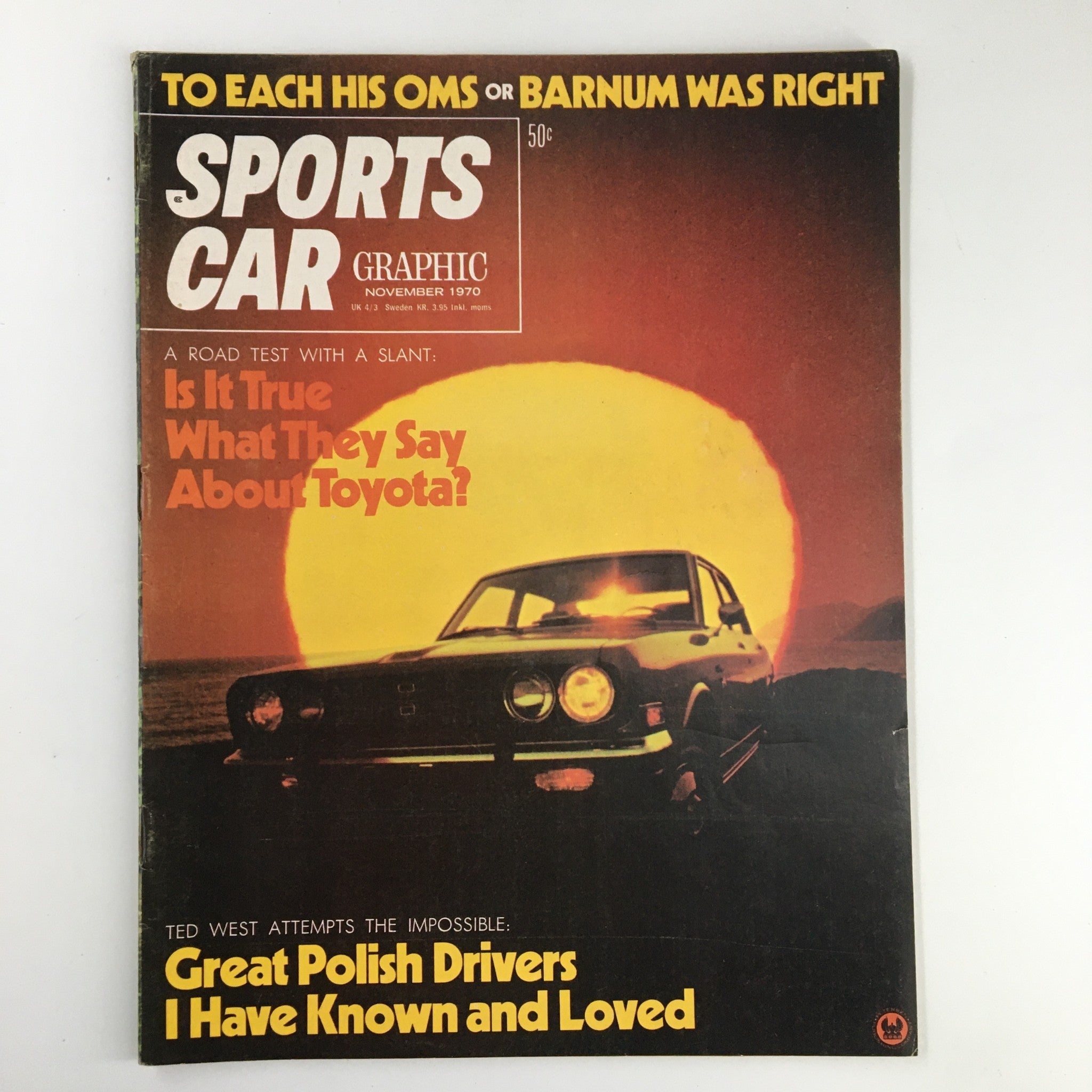 VTG Sports Car Graphic Magazine November 1970 Ted West Attempts No Label