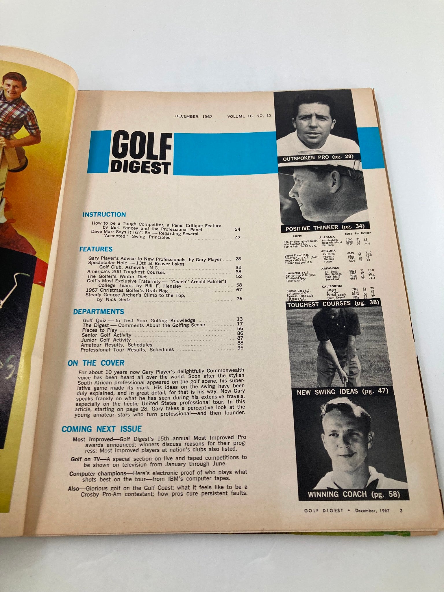 VTG Golf Digest Magazine December 1967 Gary Player Commonwealth Voice
