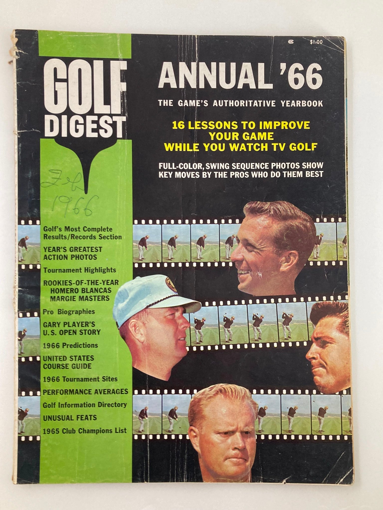 VTG Golf Digest Yearbook 1966 Homero Blancas & Margie Masters No Label