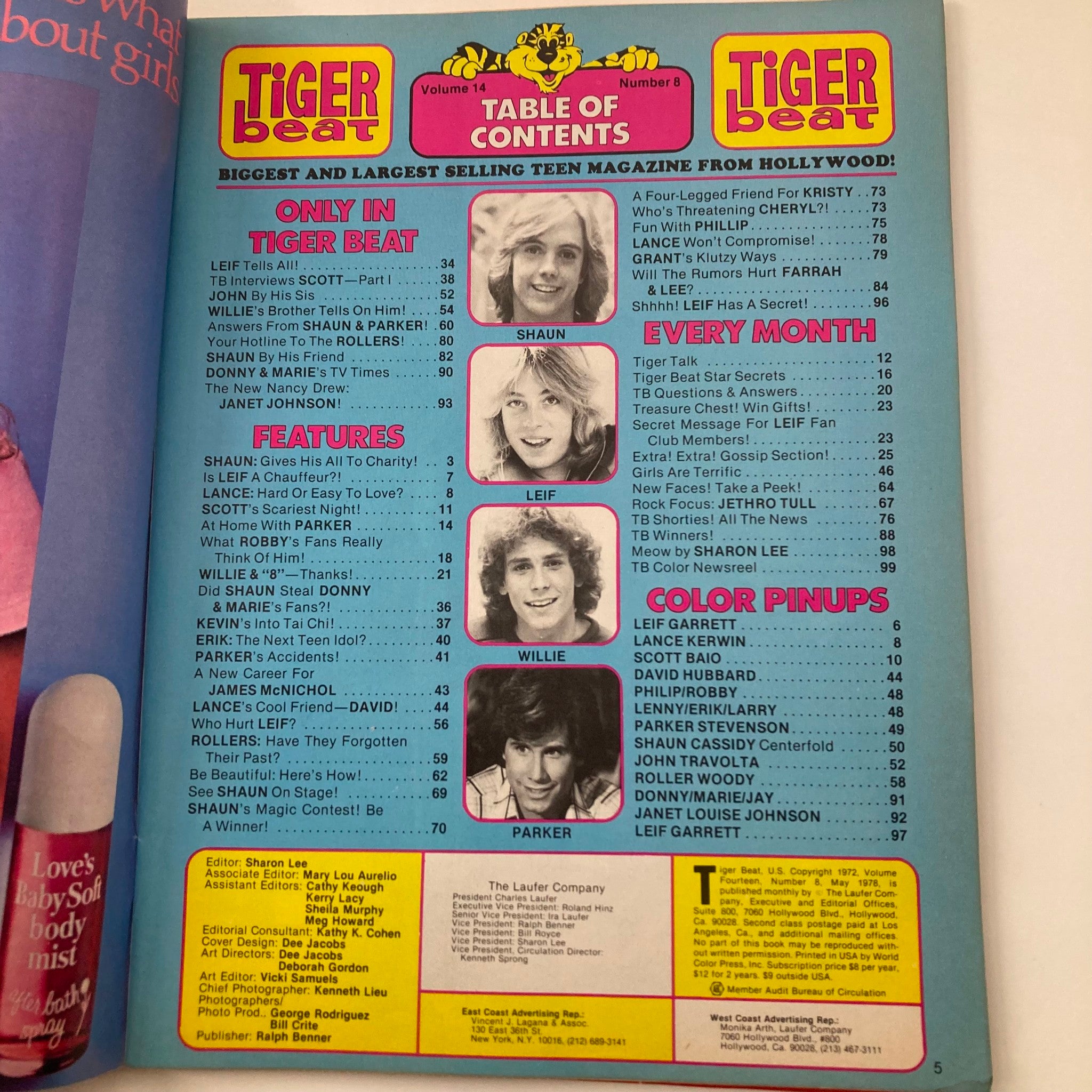 VTG Tiger Beat Magazine May 1978 Shaun Cassidy, Leif Garrett No Label