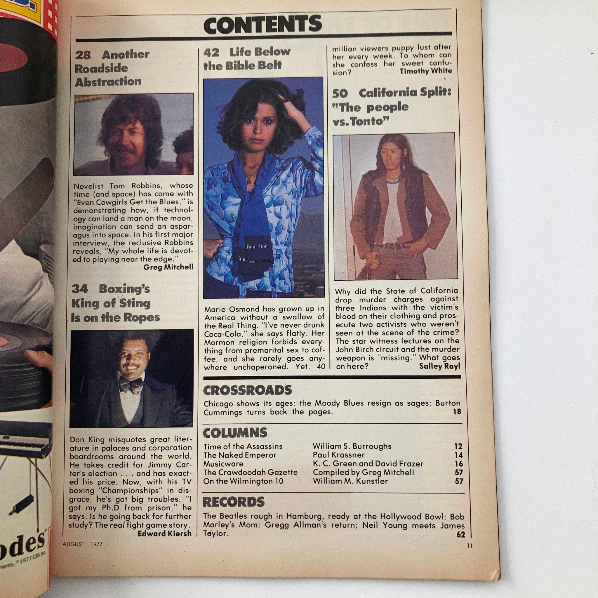 VTG Crawdaddy Magazine August 1977 Marie Osmond, The Beatles, Don King VG