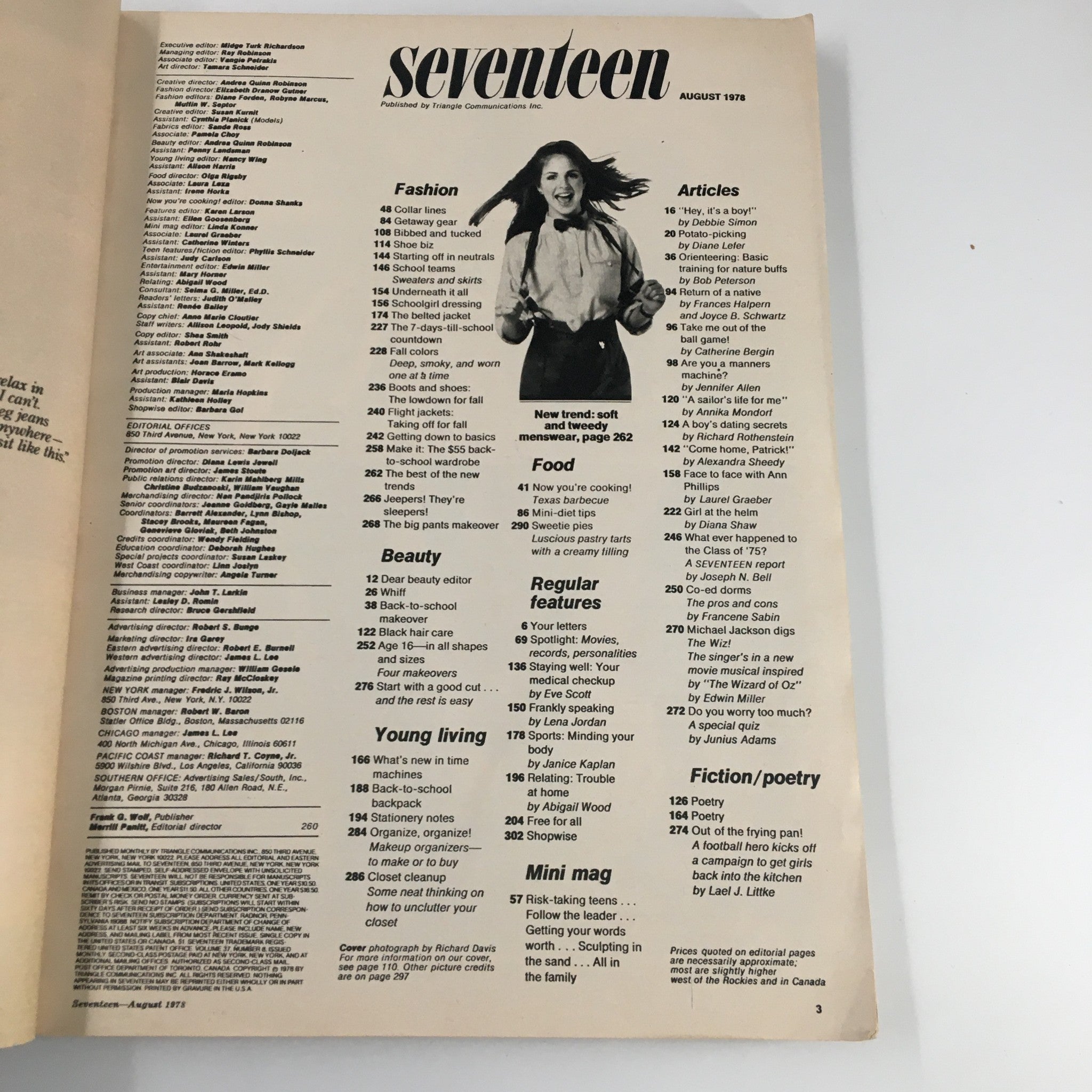 VTG Seventeen Magazine August 1978 Co-Ed Dorms Pros and Cons No Label