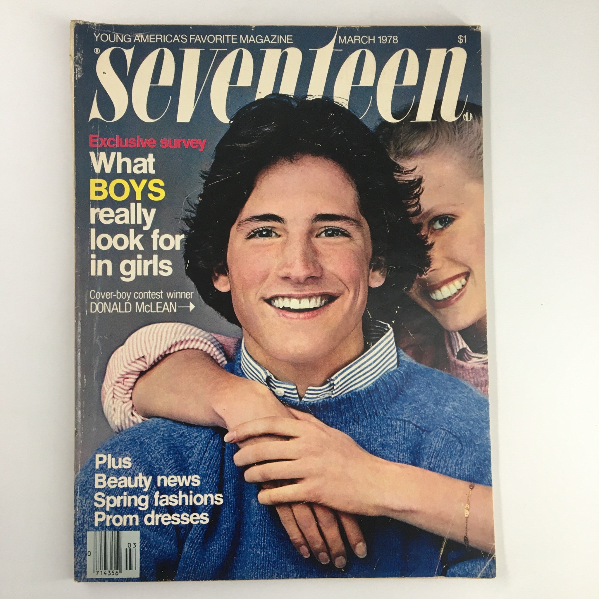 VTG Seventeen Magazine March 1978 Donald McLean Cover Contest Winner No Label