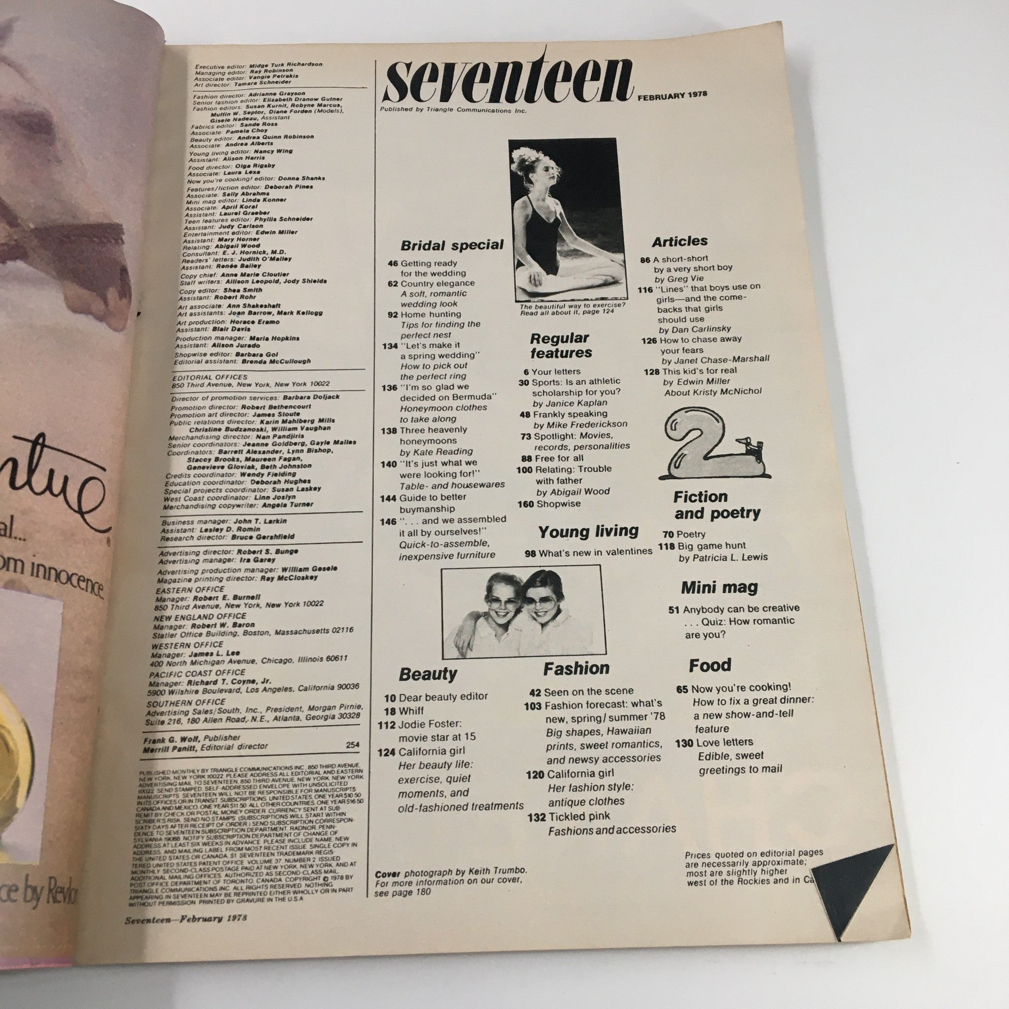 VTG Seventeen Magazine February 1978 Jodie Foster A Star at Fifteen No Label