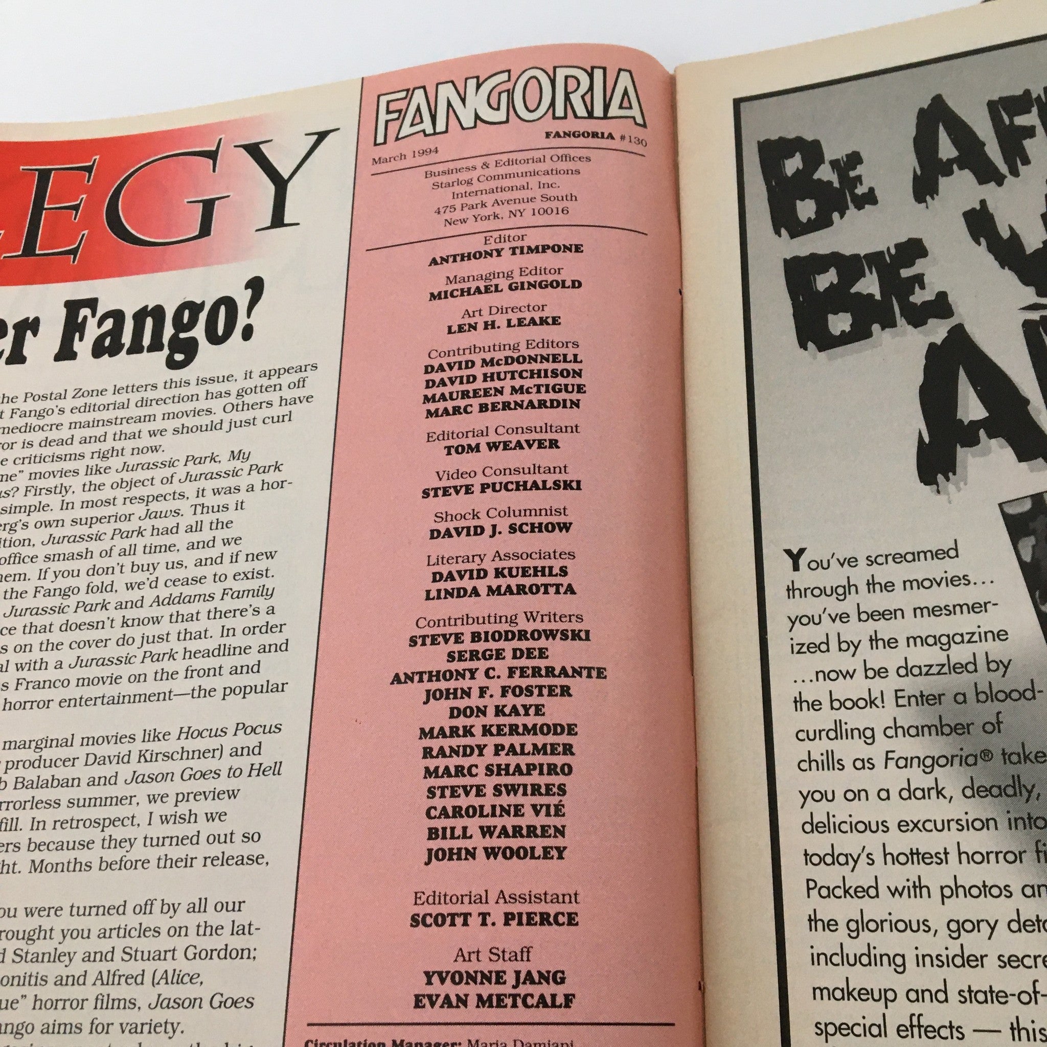 Fangoria Magazine March 1994 #130 Reggie Bannister, Danny Elfman & Vincent Price