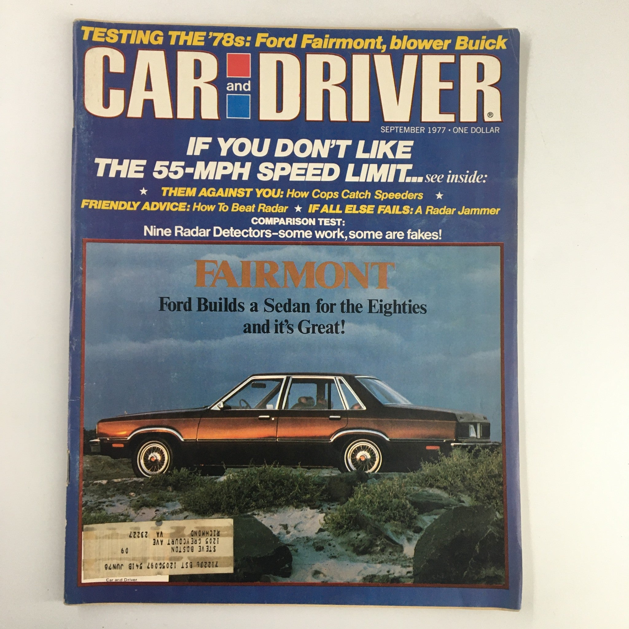 Car and Driver Magazine September 1977 Testing The Ford Fairmont Blower Buick