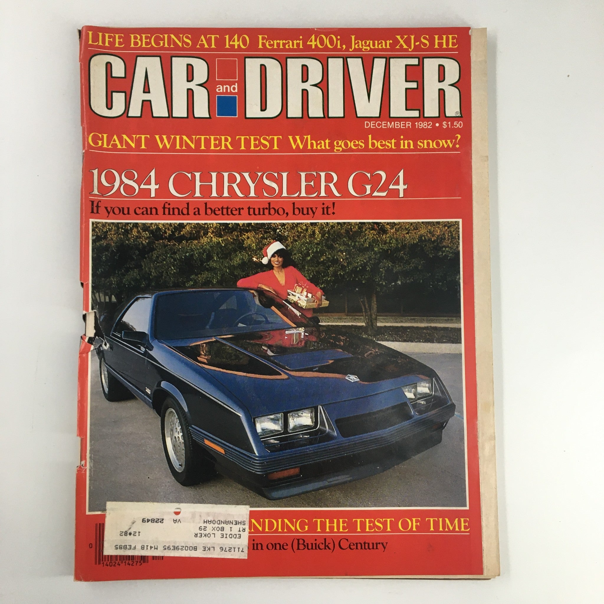 Car and Driver Magazine December 1982 The 1984 Chrysler G24 & 140 Ferrari 400i