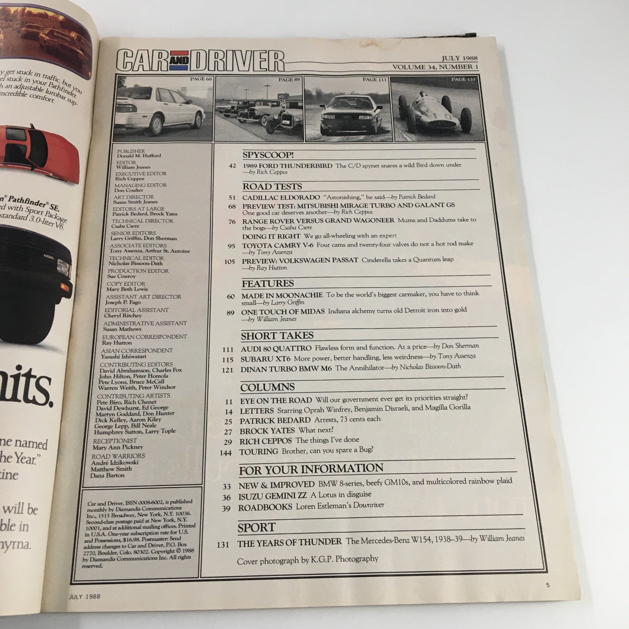 Car and Driver Magazine July 1988 Volkswagen's Nifty New Passat First Drive