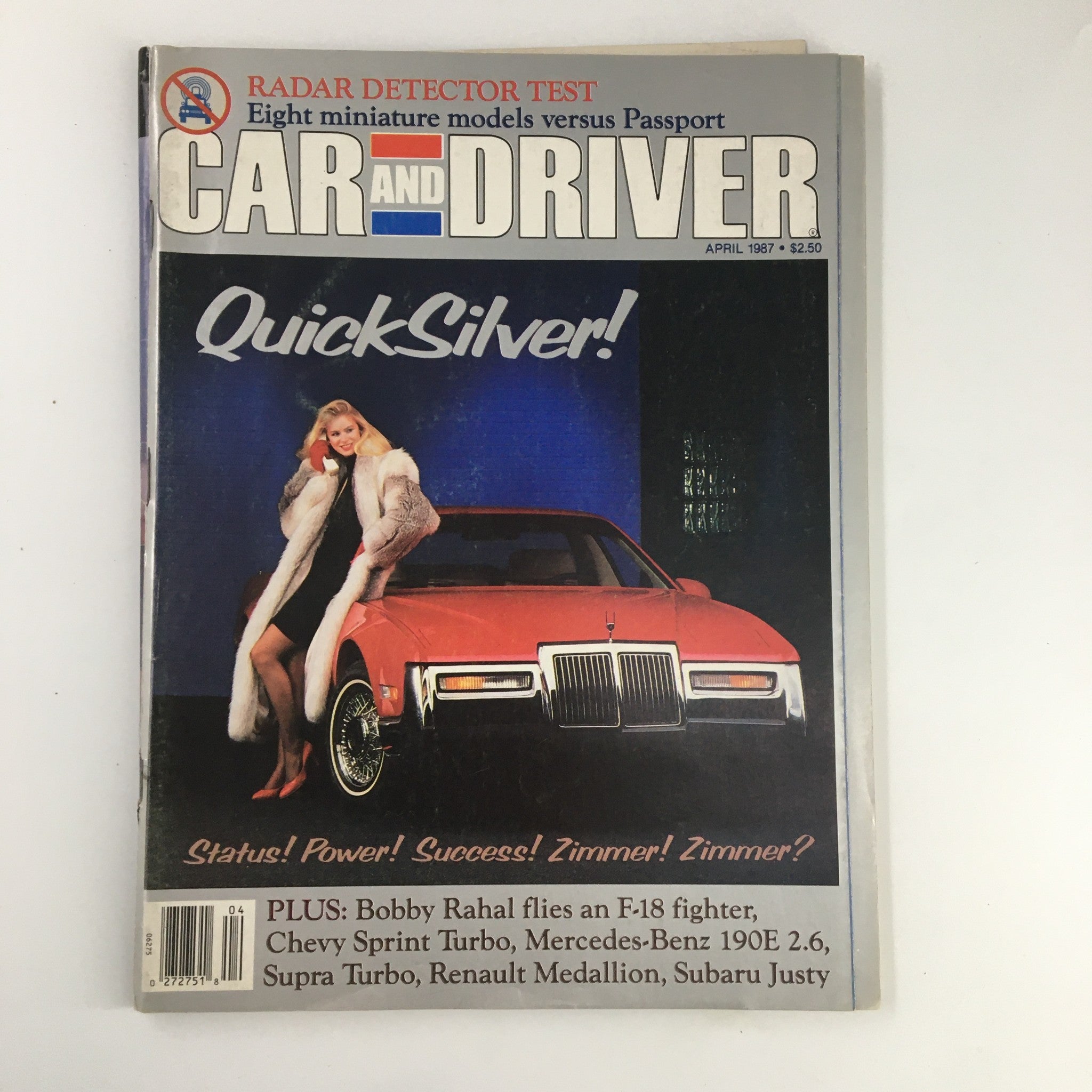 Car and Driver Magazine April 1987 Bobby Rahal Flies an F-18 Fighter No Label