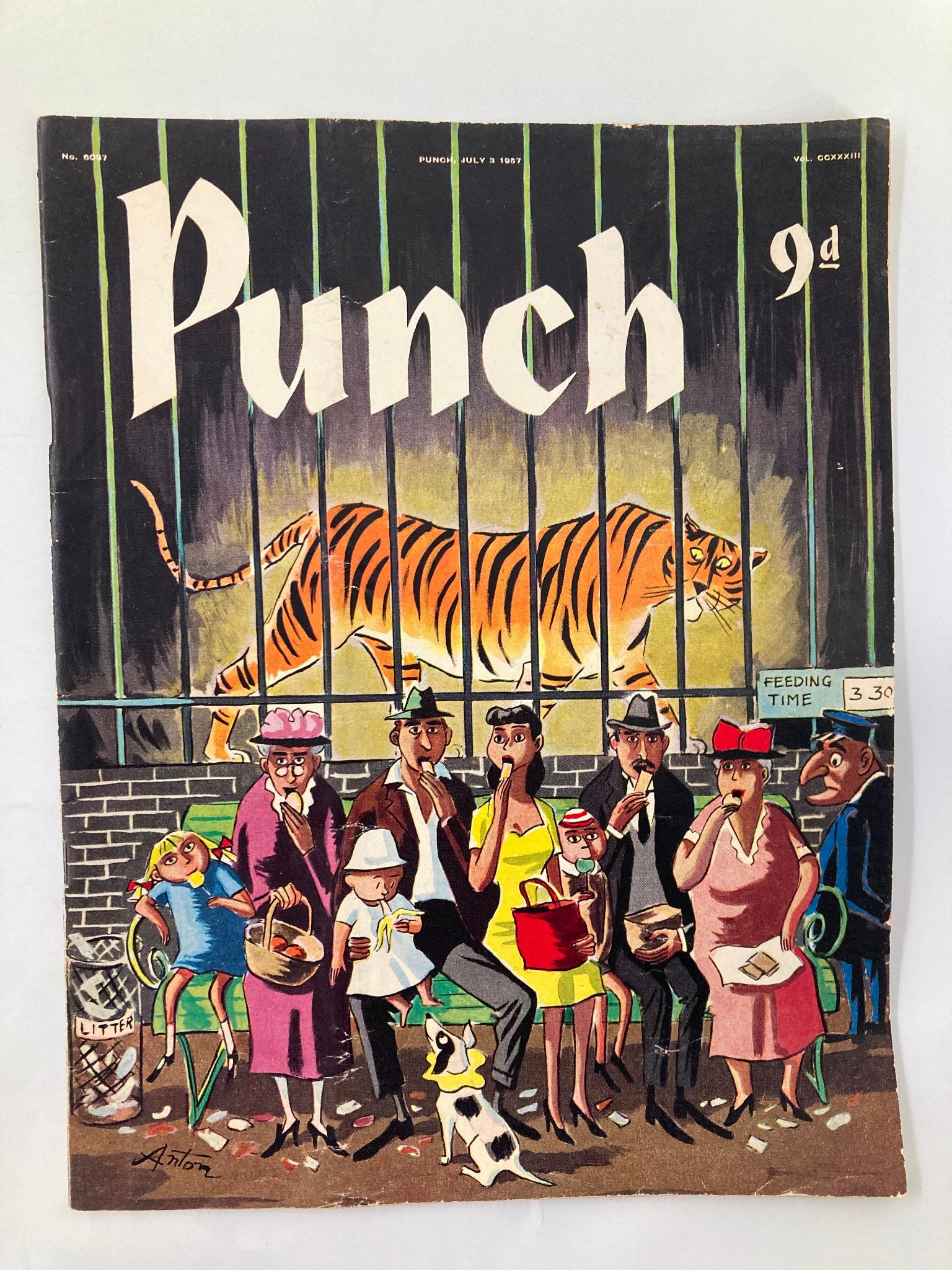 VTG Punch Magazine July 3 1957 WWII Cartoon & Humour No Label