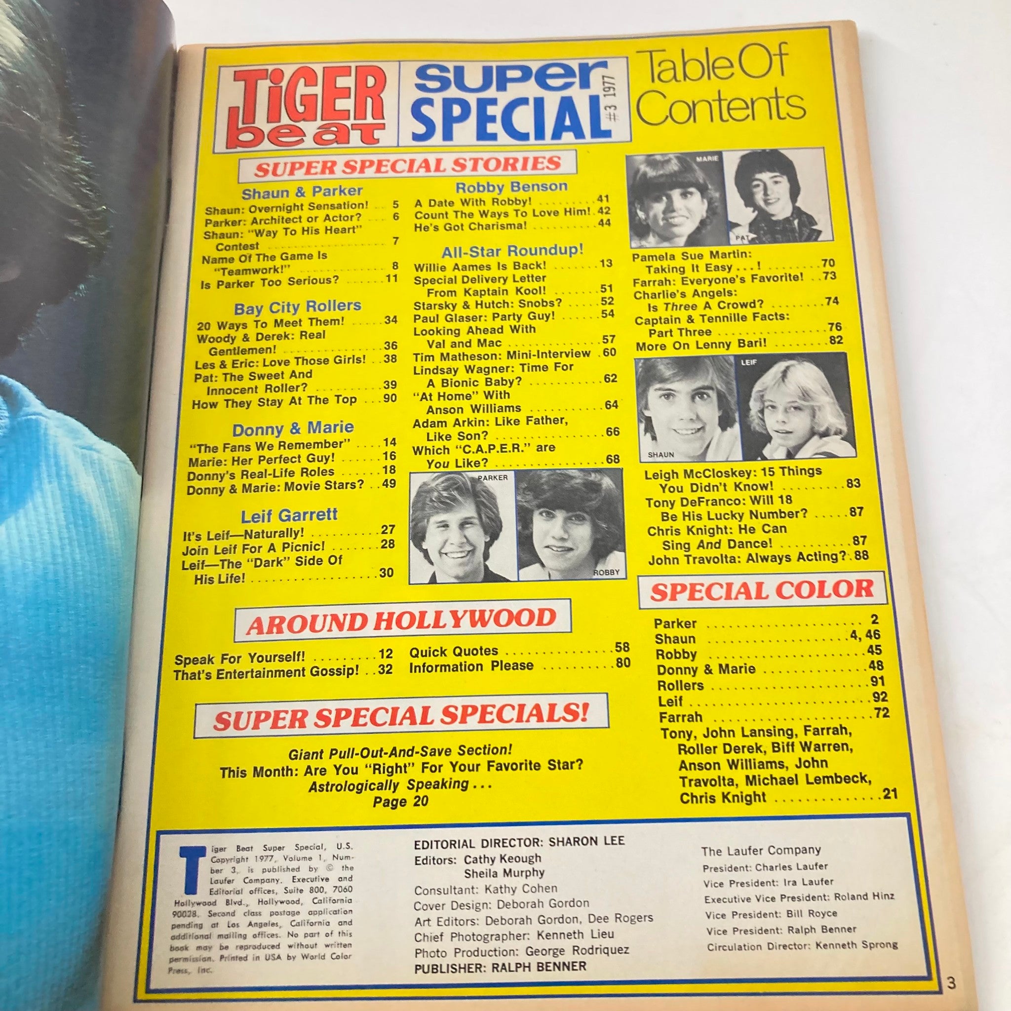 Tiger Beat Super Special 1977 #3 Shaun Cassidy, Donny and Marie Osmond No Poster