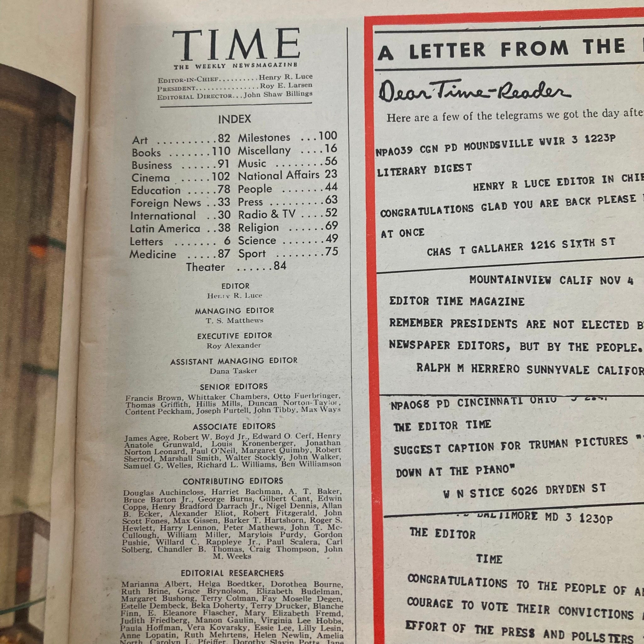 VTG Time Magazine November 15 1948 Nicaragua's Anastasio Somoza No Label