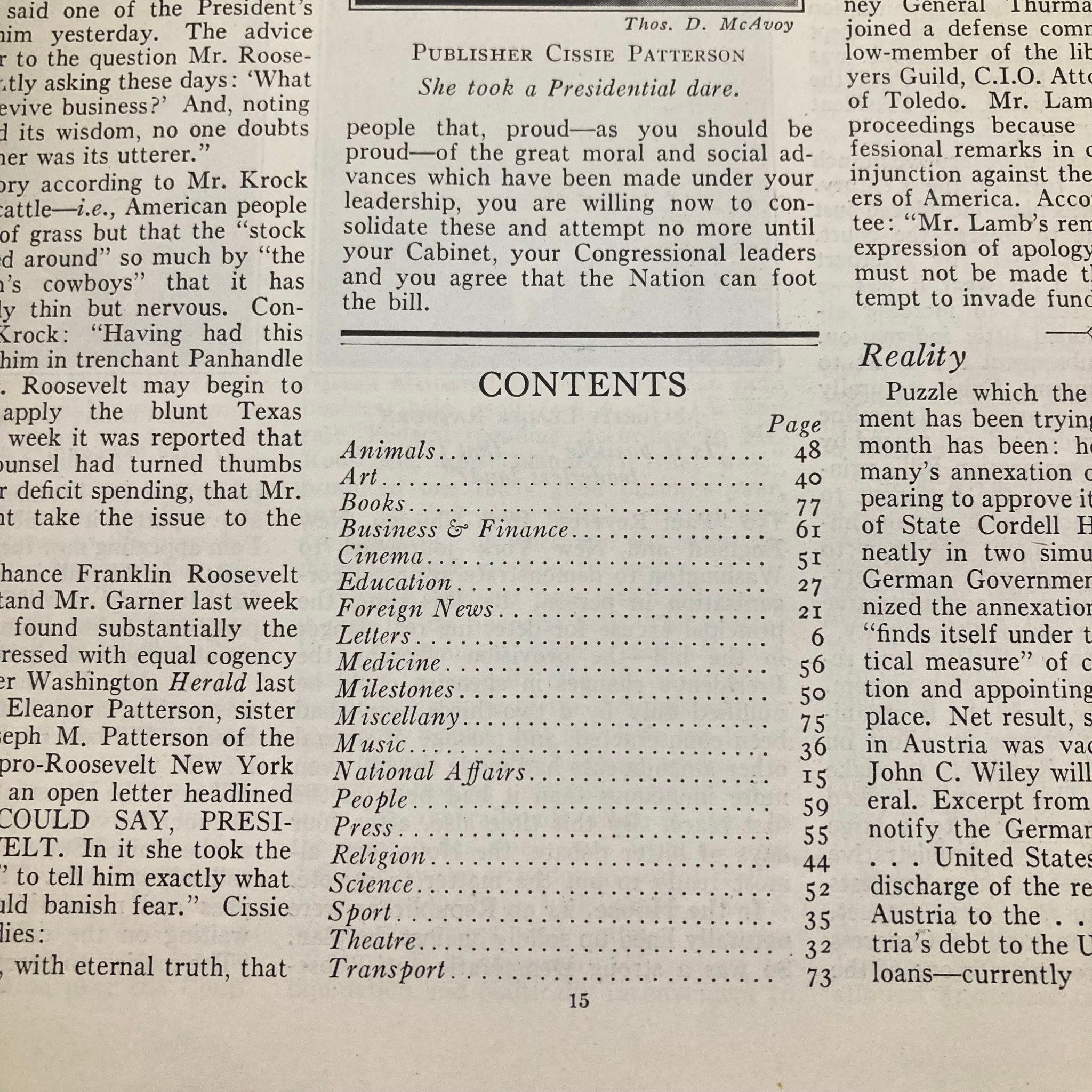 VTG Time Magazine April 18 1938 Vol 31 No. 16 Historian Lewis Mumford