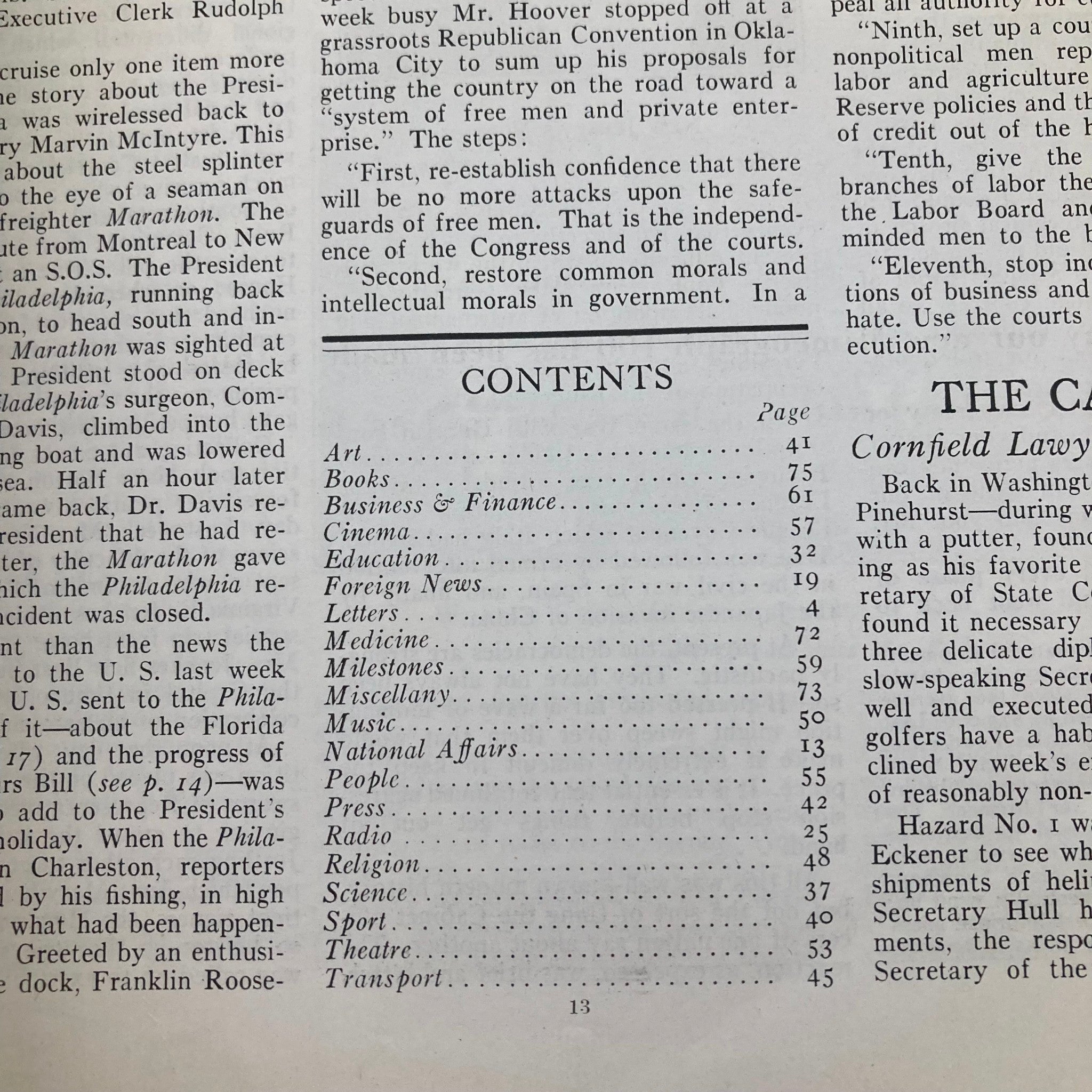 VTG Time Magazine May 16 1938 Vol 31 No. 20 FCC's Frank R. McNinch