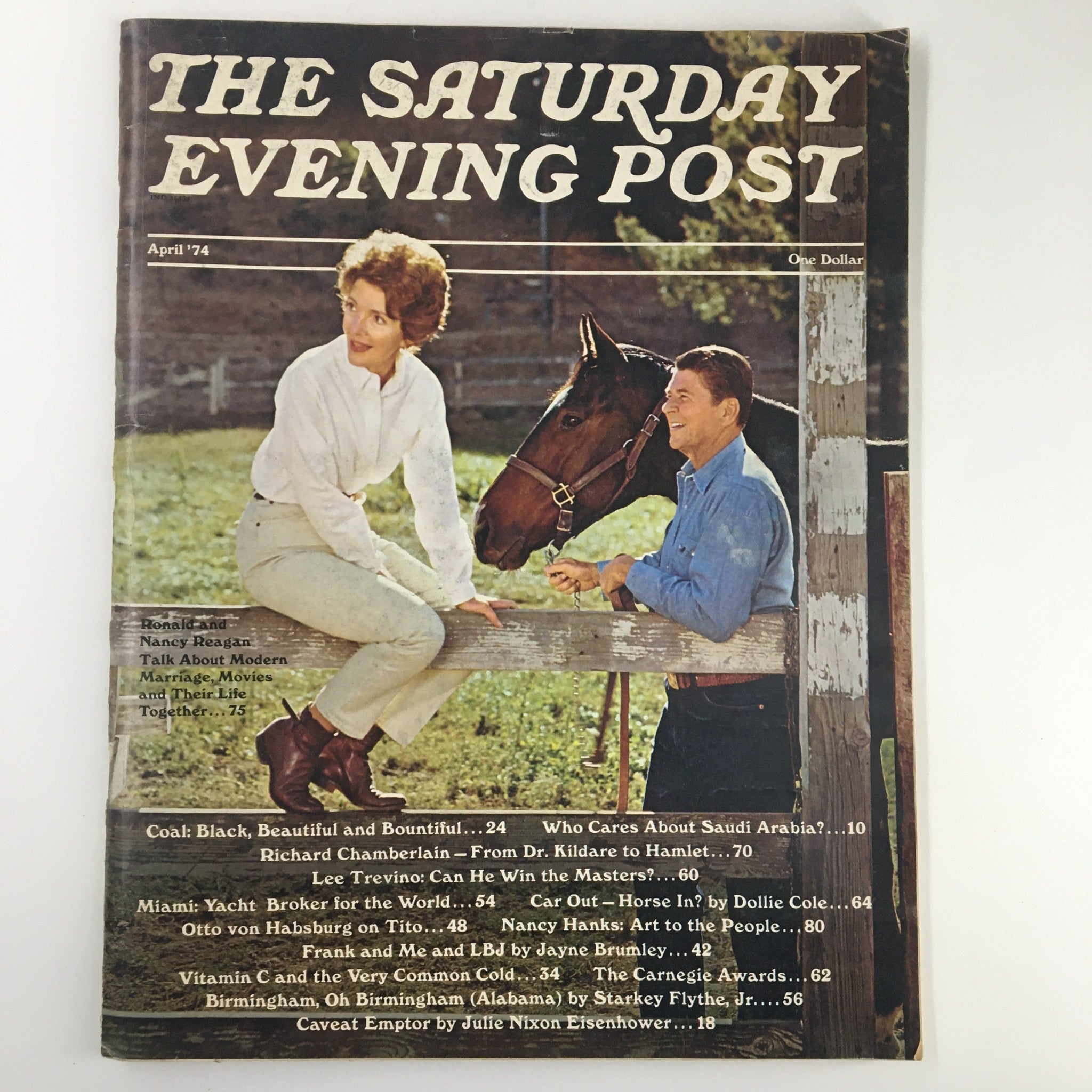 The Saturday Evening Post April 1974 Ronald and Nancy Reagan No Label