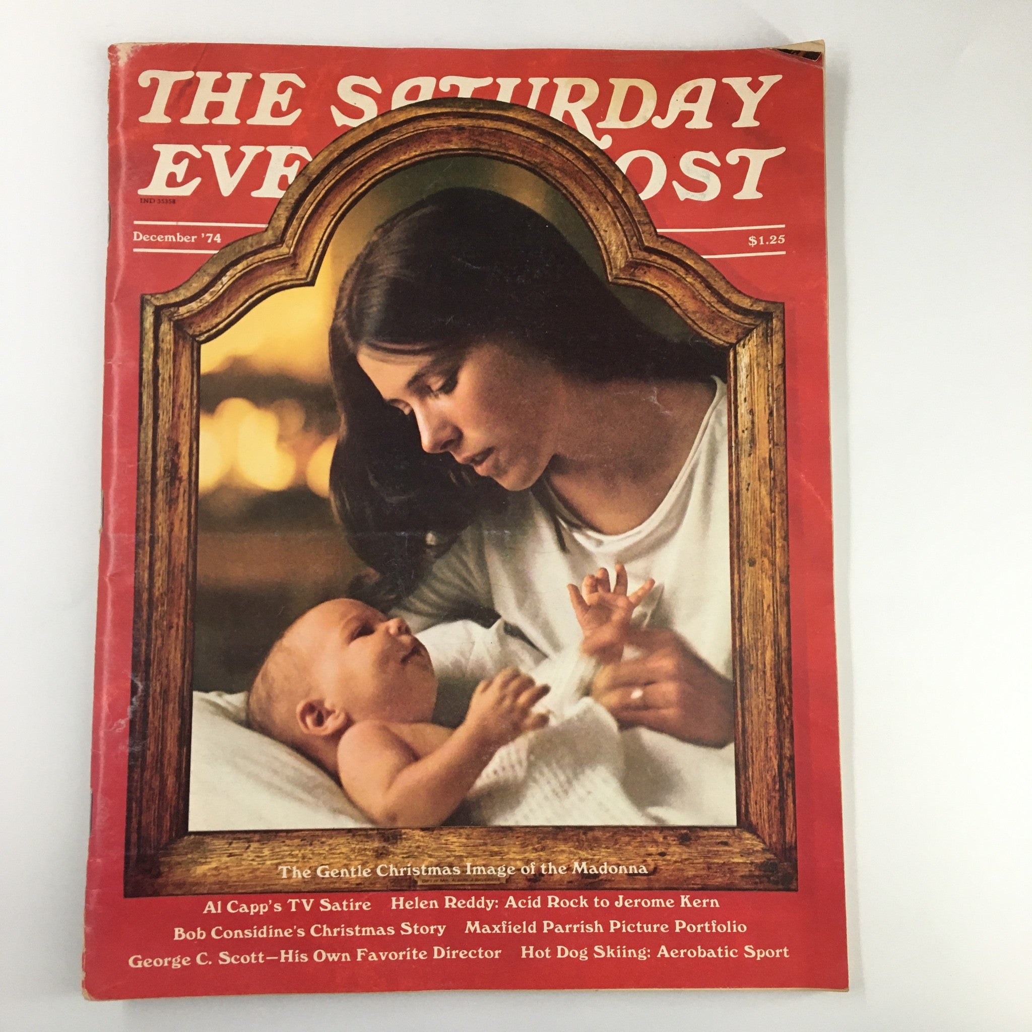 The Saturday Evening Post December 1974 Christmas Image of Madonna No Label