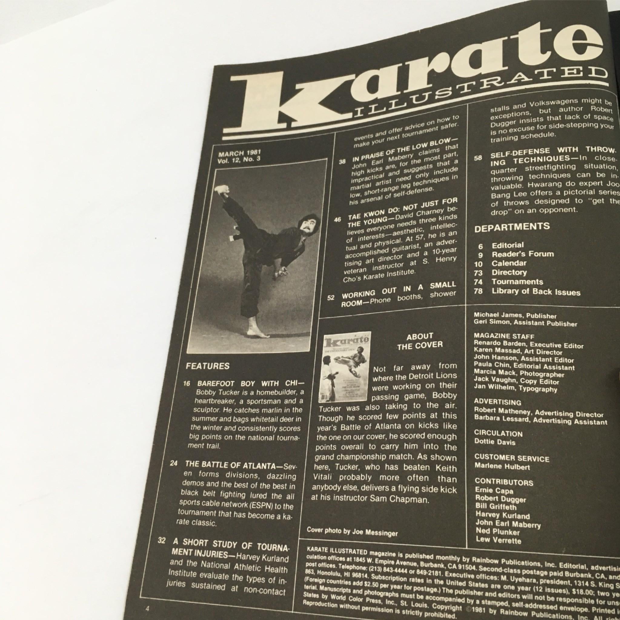 Karate Illustrated Magazine March 1981 Non-Contact Karate No Label