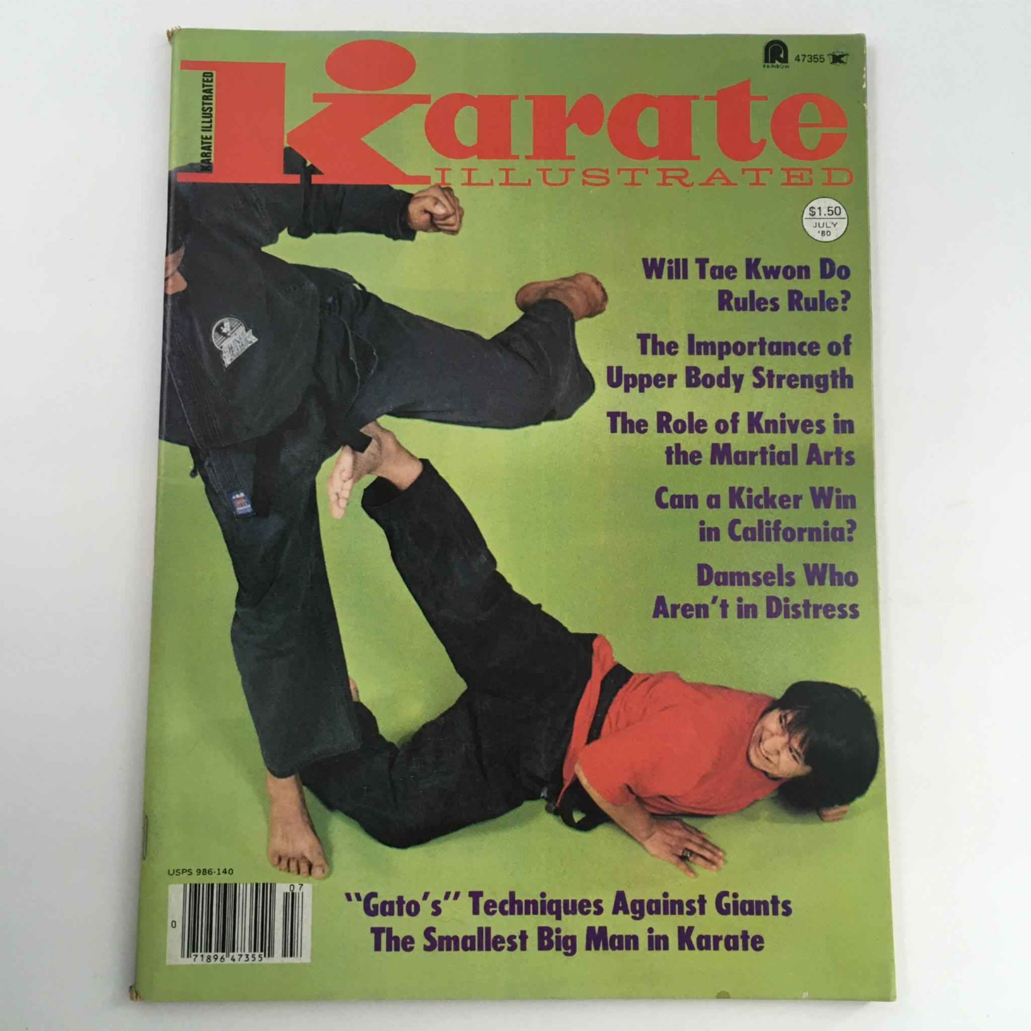 Karate Illustrated Magazine July 1980 Gato's Techniques Against Giants No Label