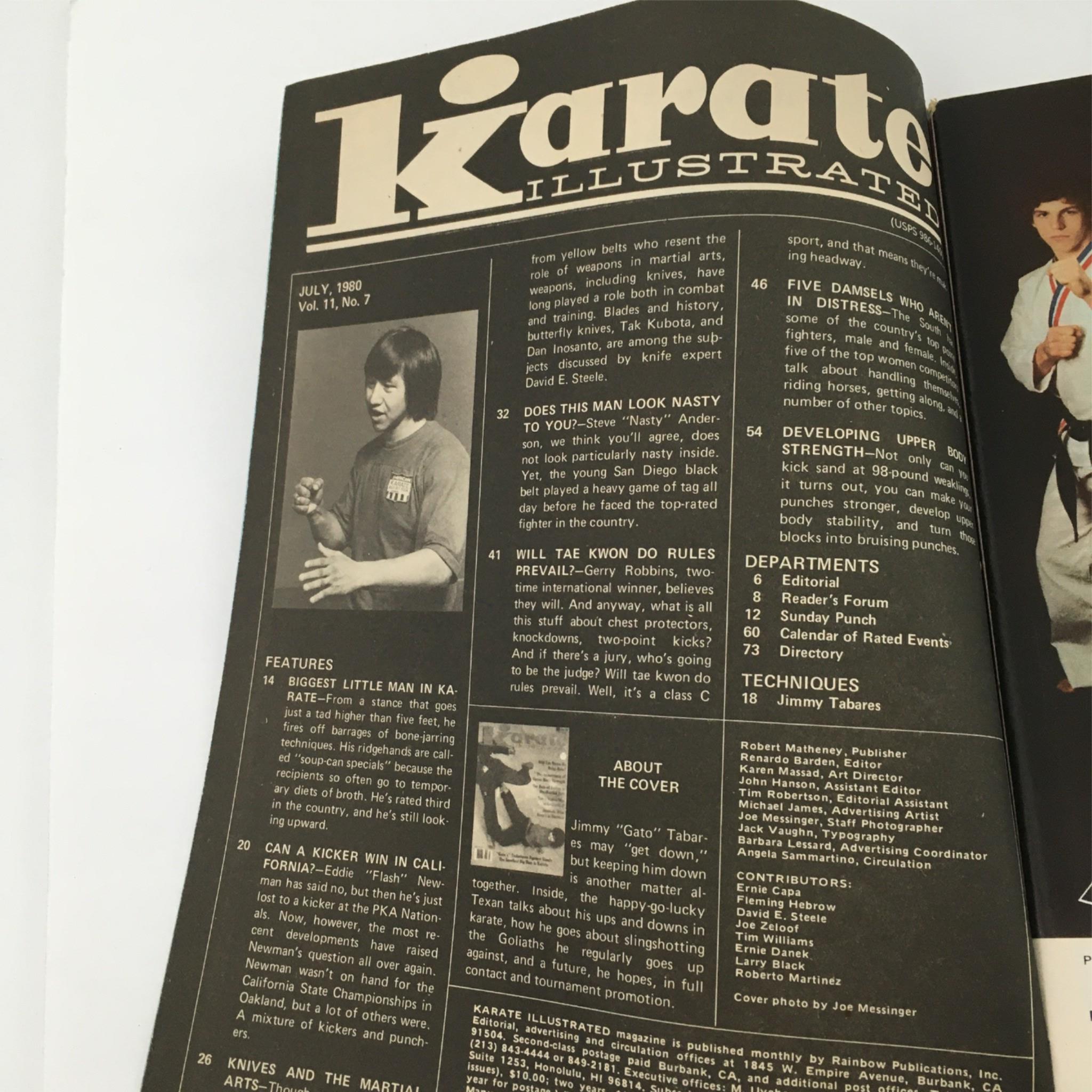 Karate Illustrated Magazine July 1980 Gato's Techniques Against Giants No Label