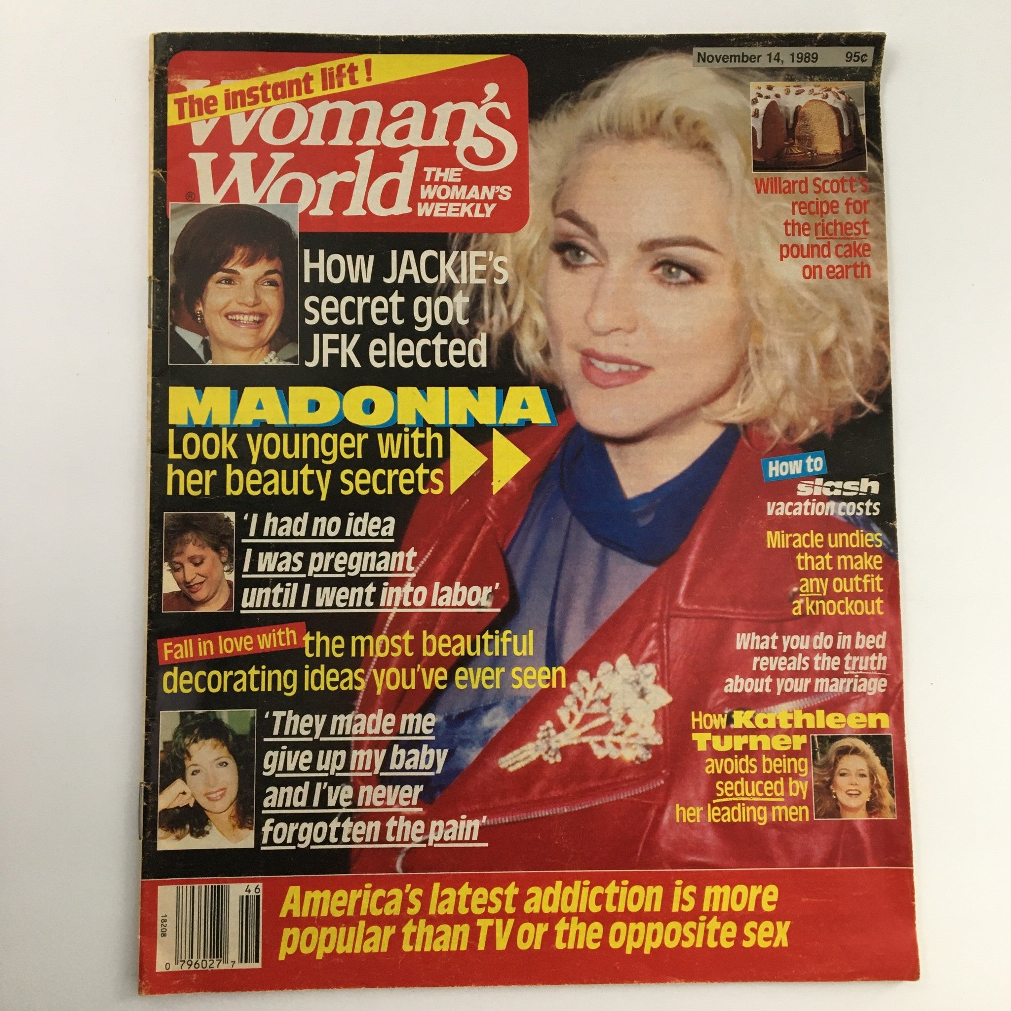 Woman's World Magazine November 14 1989 Madonna & Jackie Kennedy & Kath Turner