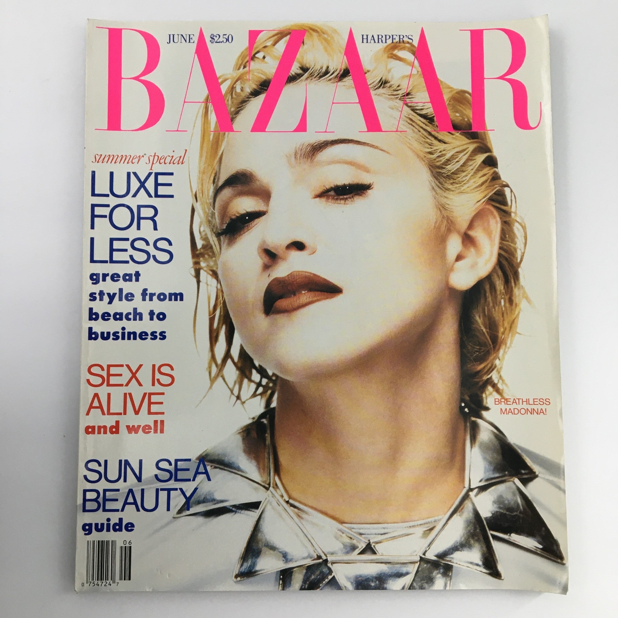 Harper's Bazaar Magazine June 1990 Madonna & Sun Sea Beauty Guide, No Label