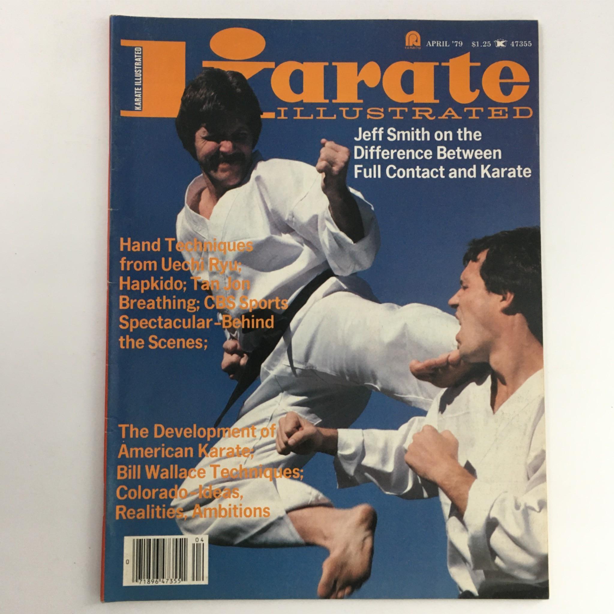 Cover of Karate Illustrated Magazine April 1979 featuring Jeff Smith and John Keating, showcasing martial arts action and techniques.