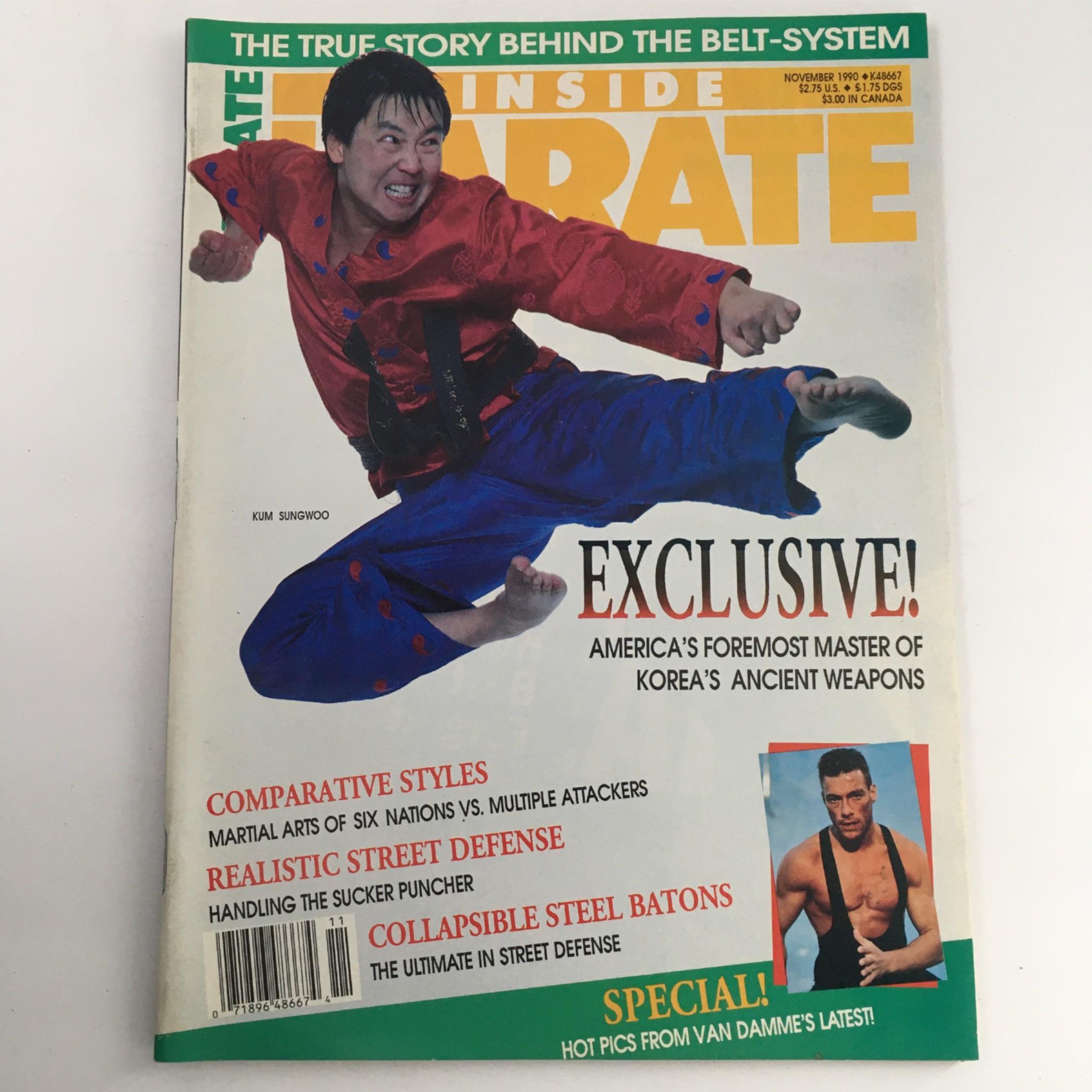 Inside Karate Magazine November 1990 Kum Sungwoo, Van Damme No Label