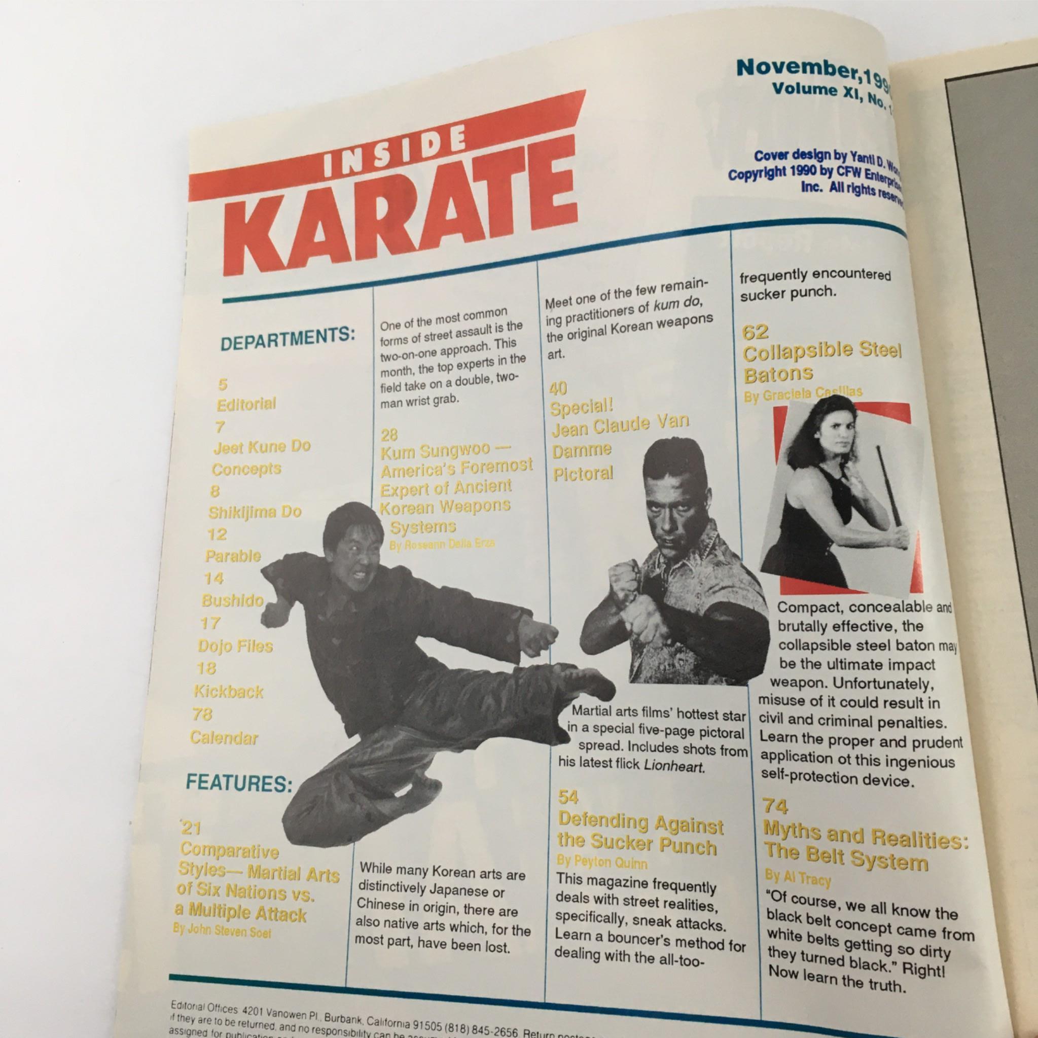 Inside Karate Magazine November 1990 Kum Sungwoo, Van Damme No Label