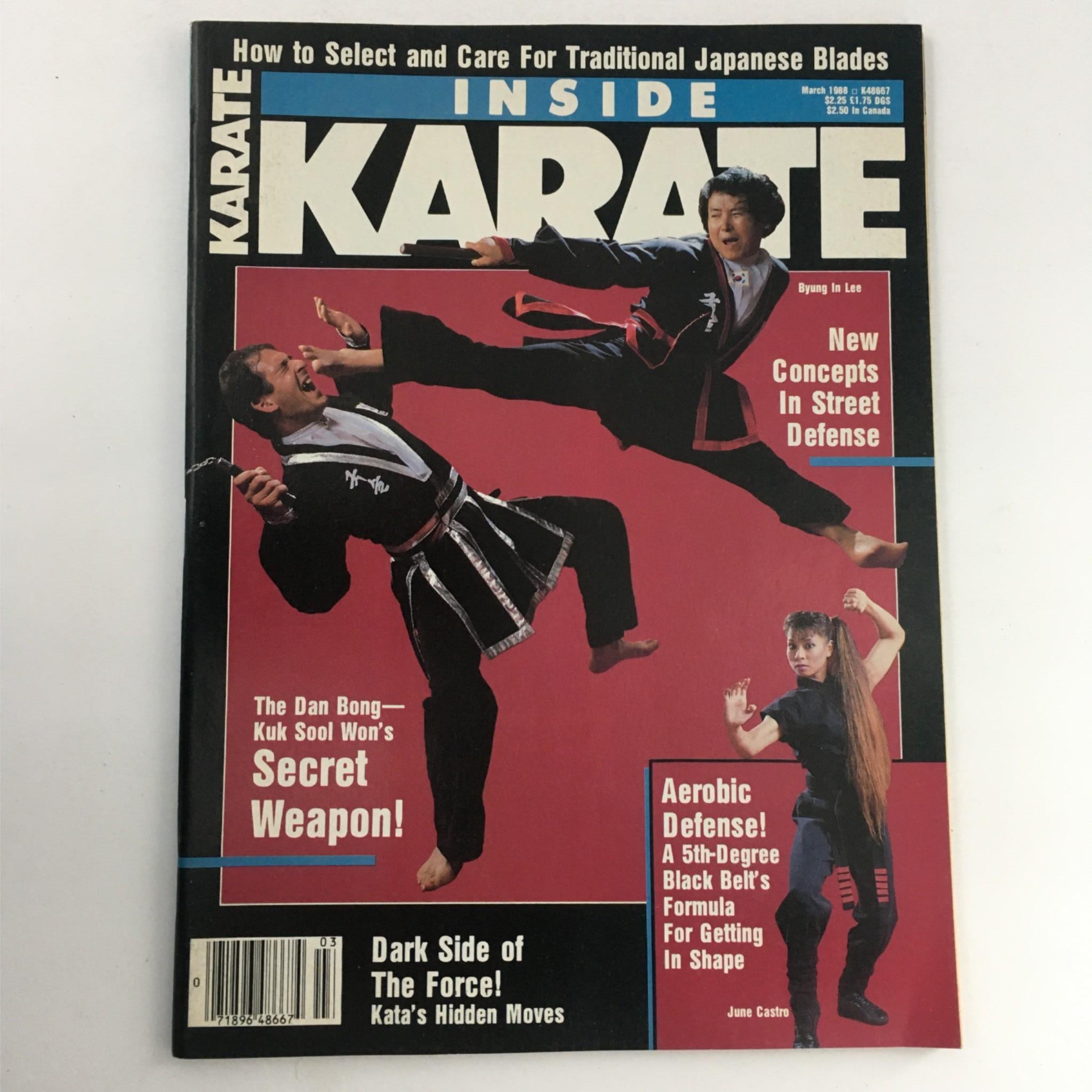 Inside Karate Magazine March 1988 Byung In Lee, June Castro, Dan Bong No Label