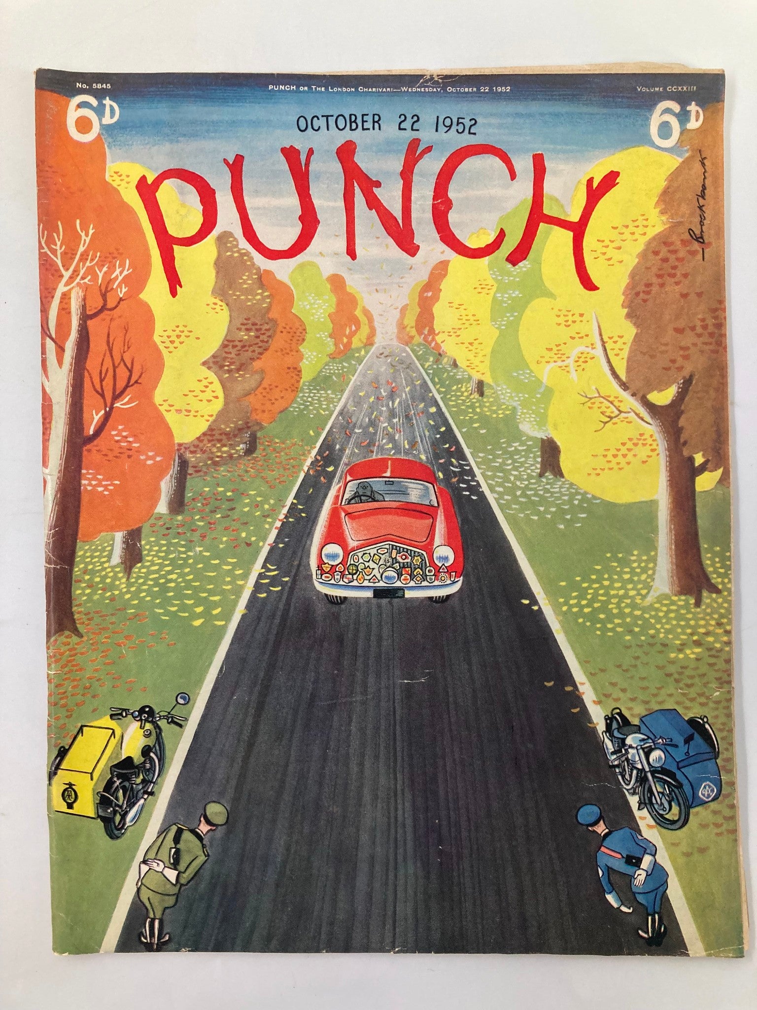 VTG Punch Magazine October 22 1952 WWII Cartoon & Humour No Label