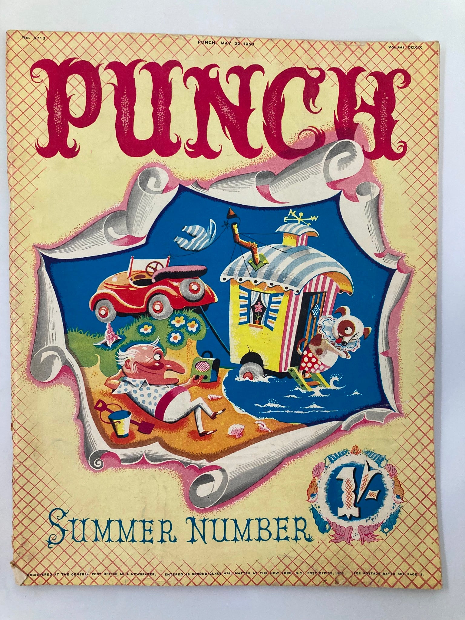 VTG Punch Magazine May 22 1950 Summer Number V WWII Cartoon & Humour No Label