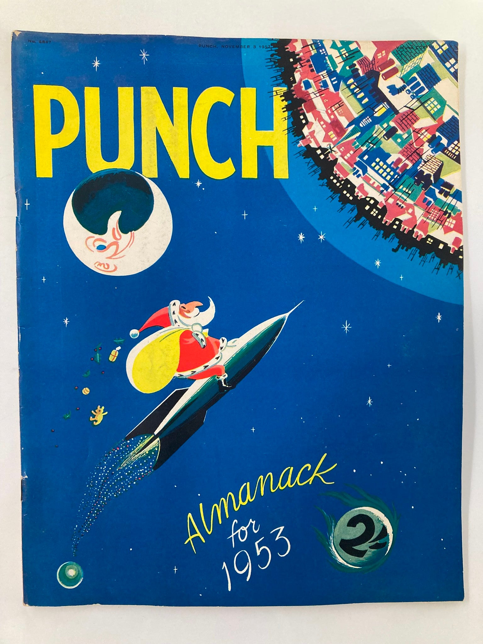 VTG Punch Magazine November 3 1952 Alamanack WWII Cartoon & Humour No Label