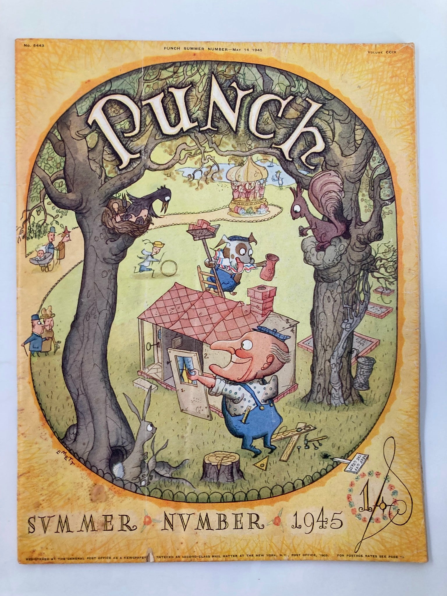 VTG Punch Magazine May 14 1945 Summer Number WWII Cartoon & Humour No Label