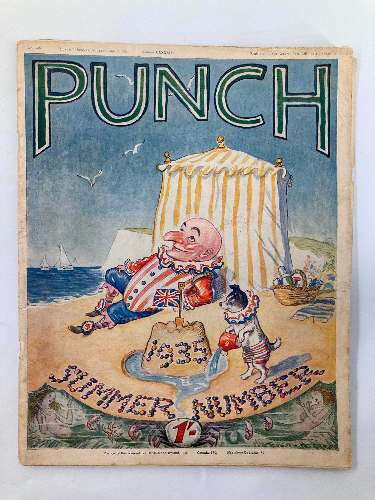 VTG Punch Magazine June 3 1935 Summer Number 1935 WWII Cartoon & Humour No Label