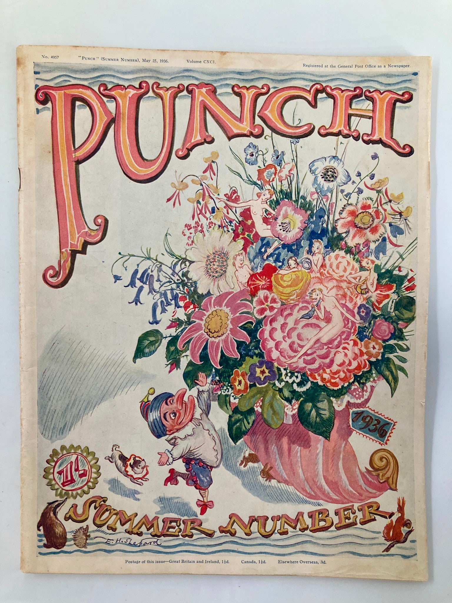 VTG Punch Magazine May 25 1936 Summer Number 1936 WWII Cartoon & Humour No Label