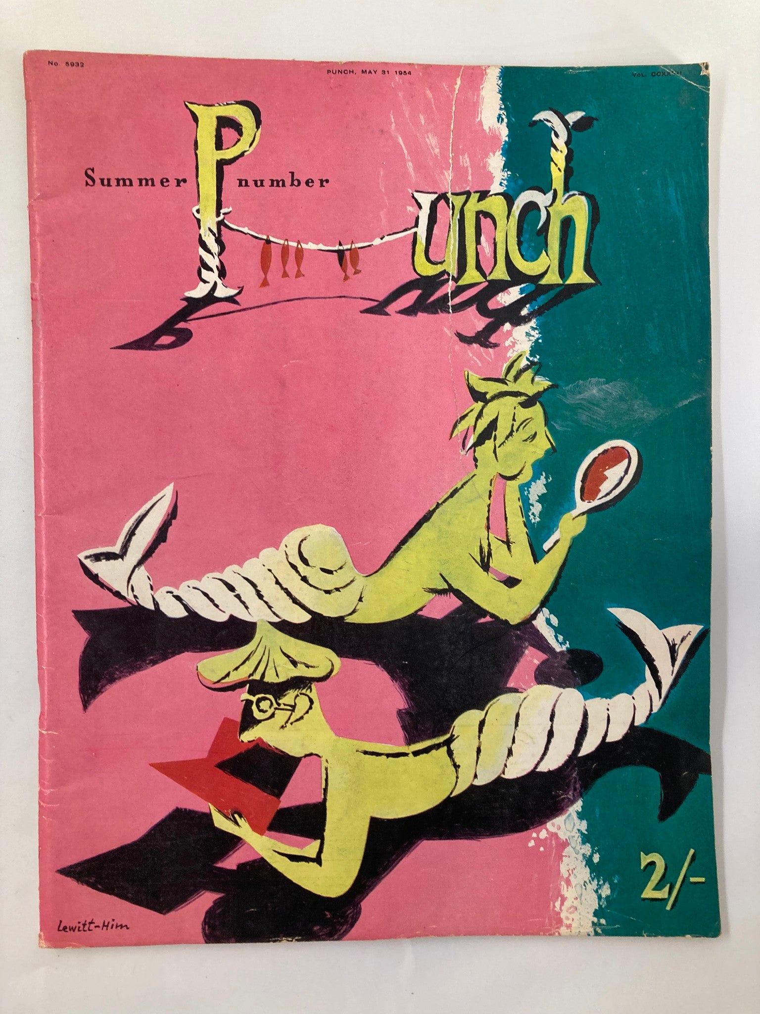 VTG Punch Magazine May 31 1954 Summer Number WWII Cartoon & Humour No Label