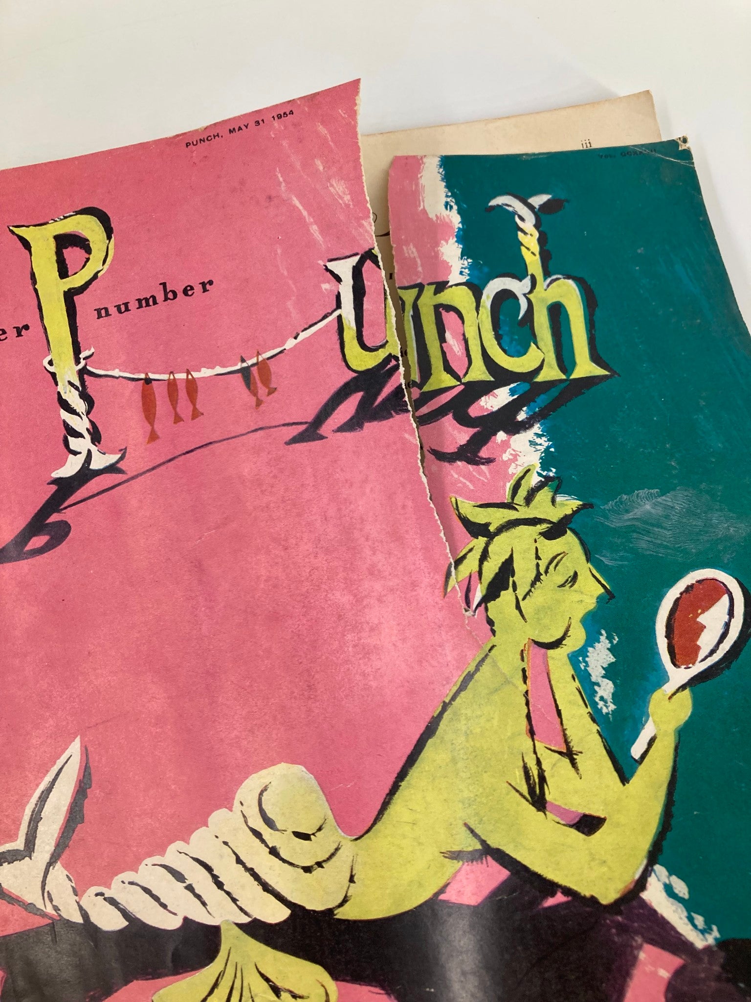 VTG Punch Magazine May 31 1954 Summer Number WWII Cartoon & Humour No Label