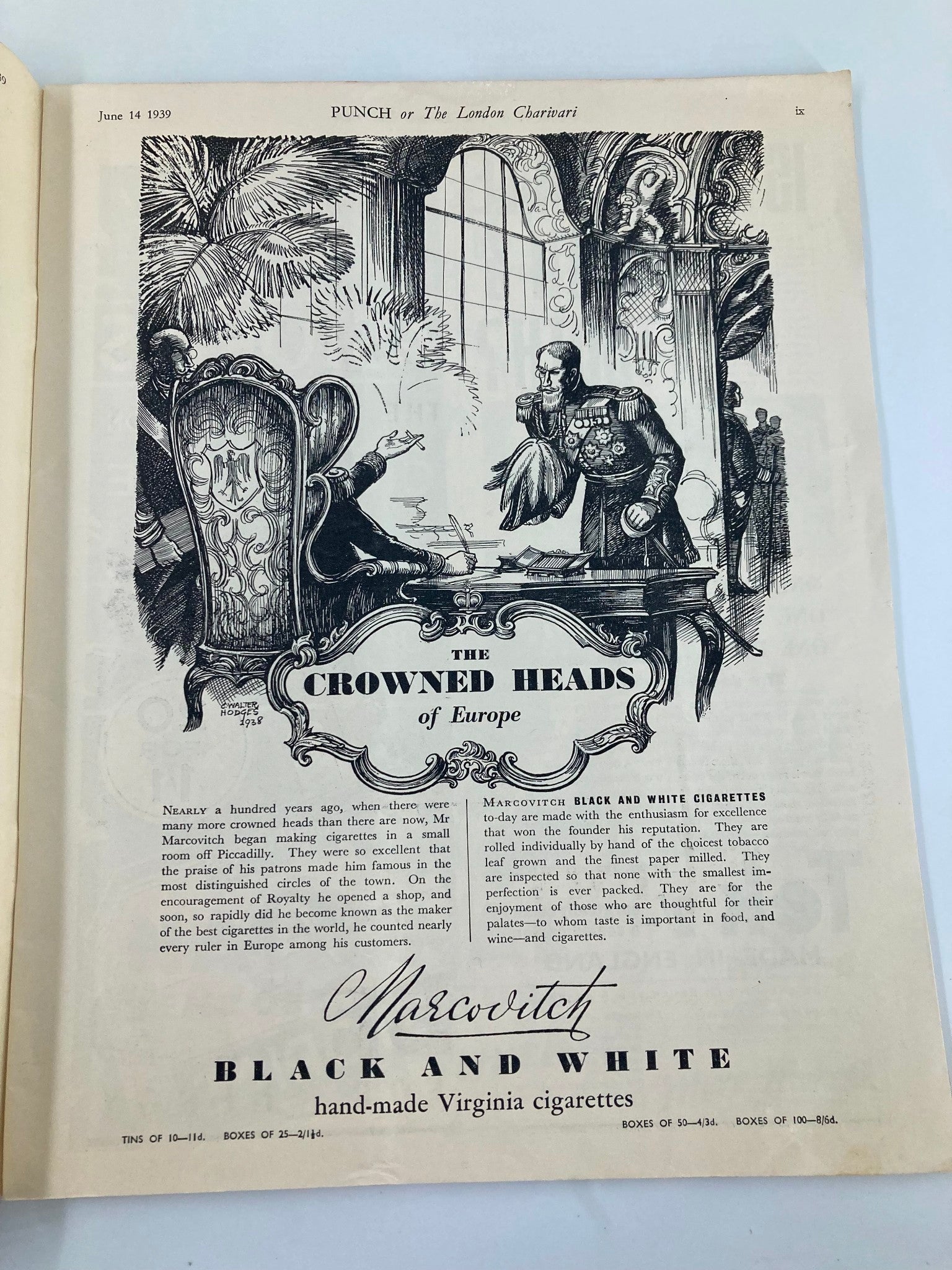 VTG Punch Magazine June 14 1939 #5123 Vol 196 WWII Cartoon & Humour