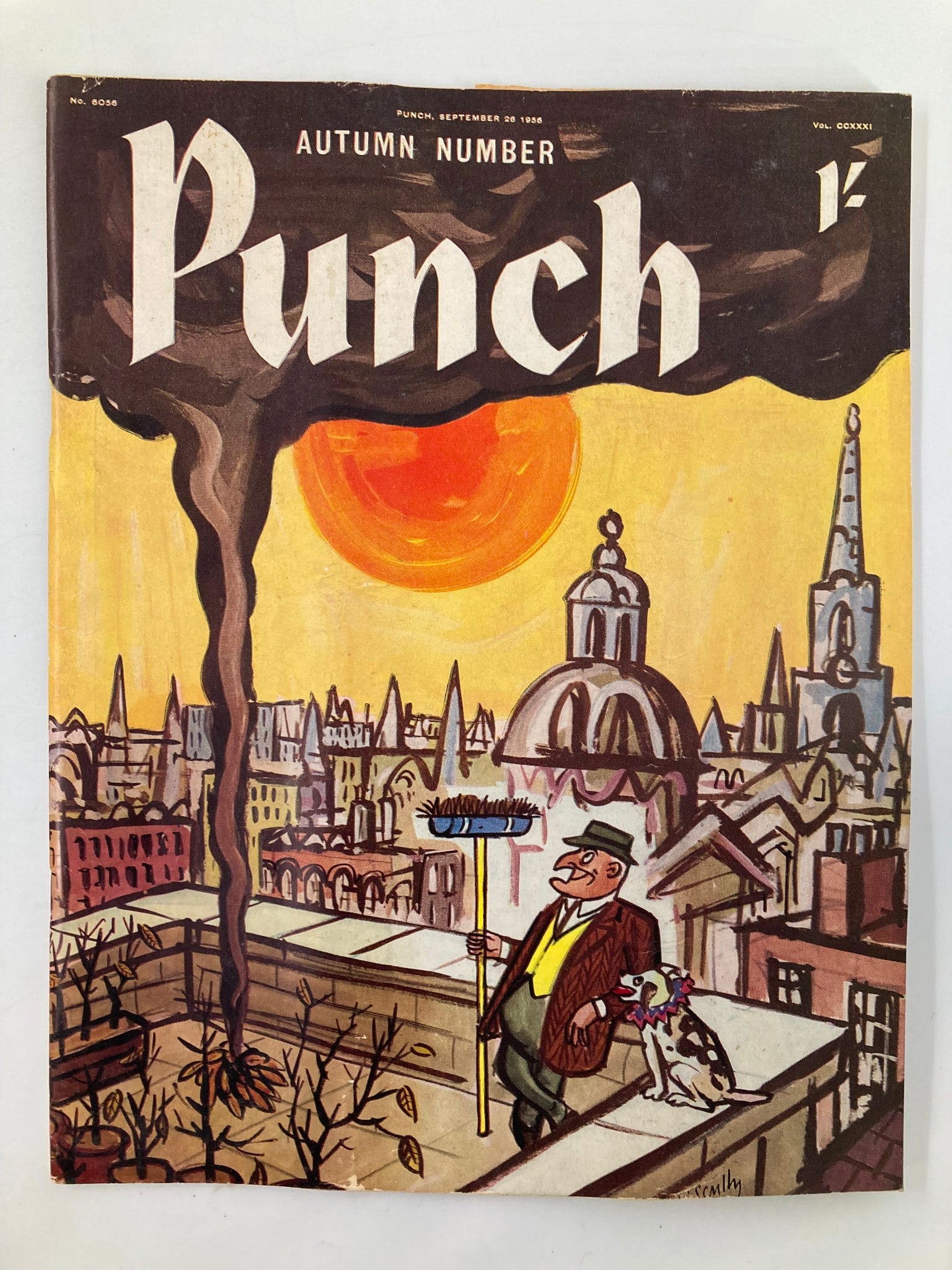 VTG Punch Magazine November 26 1956 Autumn Number WWII Cartoon & Humour No Label