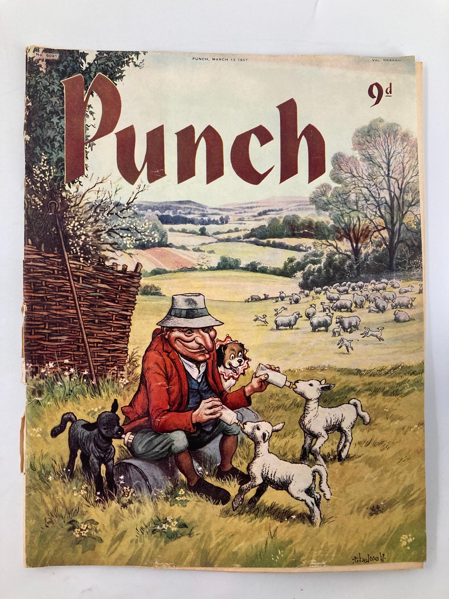 VTG Punch Magazine March 13 1957 WWII Cartoon & Humour No Label