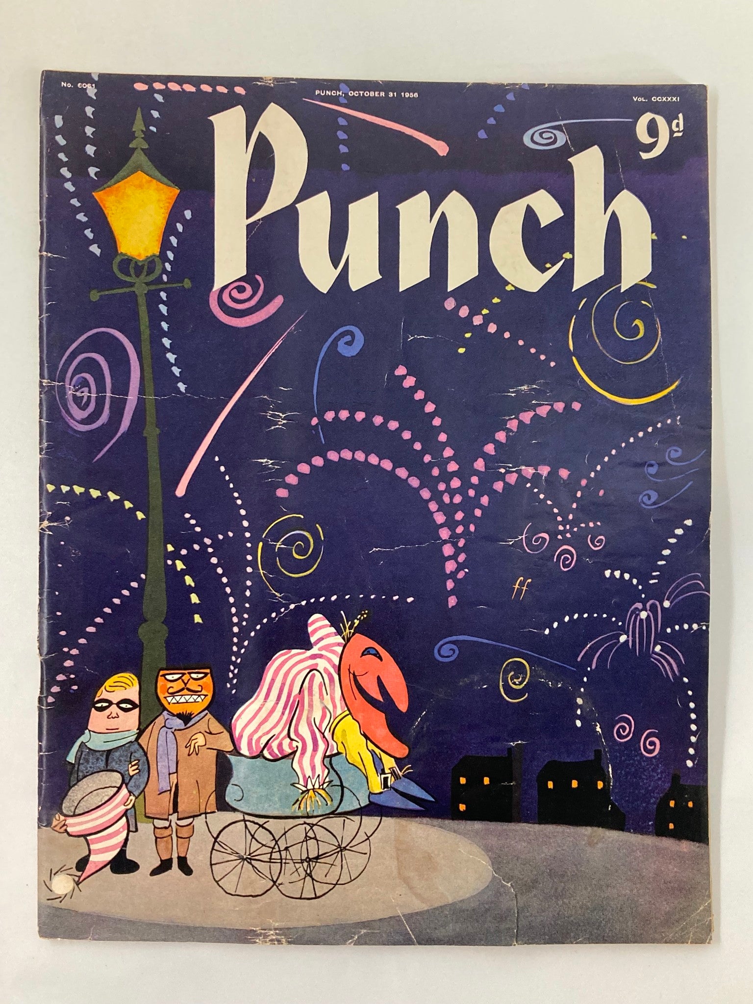 VTG Punch Magazine October 31 1956 WWII Cartoon & Humour No Label