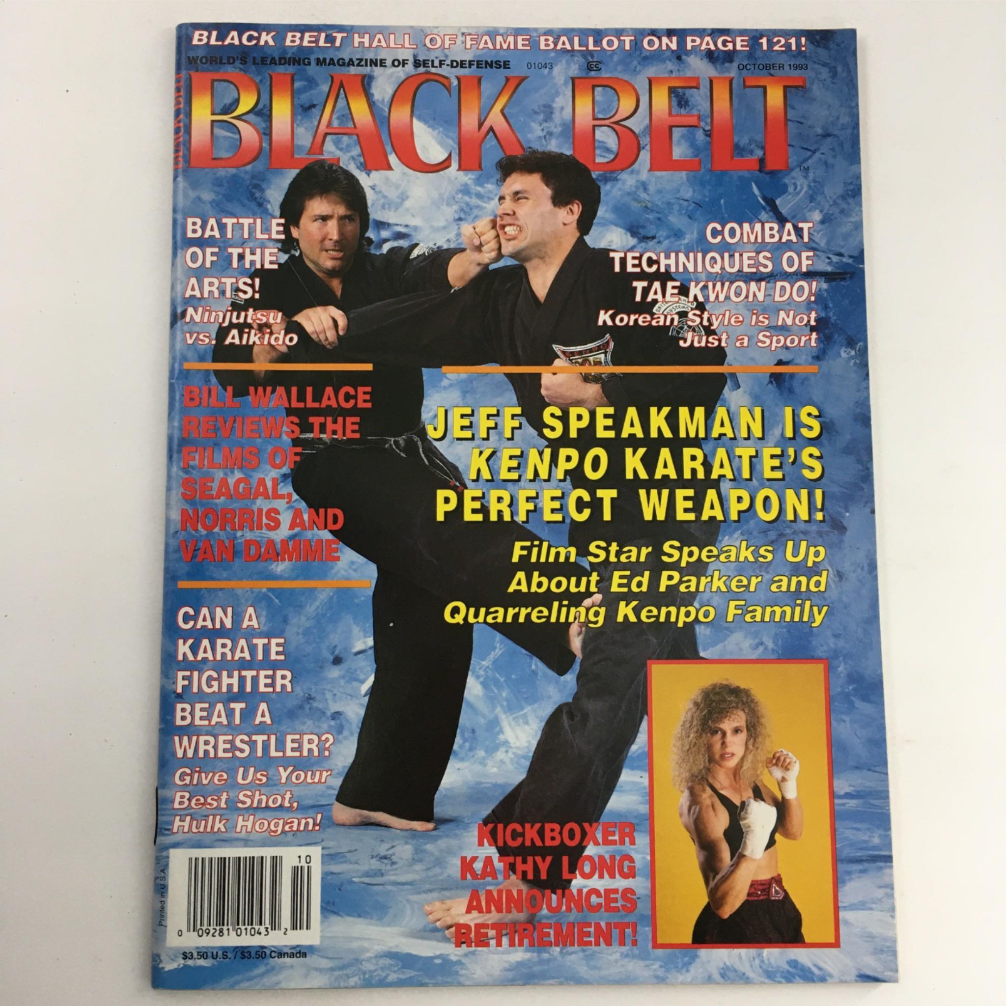 Black Belt Magazine October 1993 Jeff Speakman, Kathy Long No Label