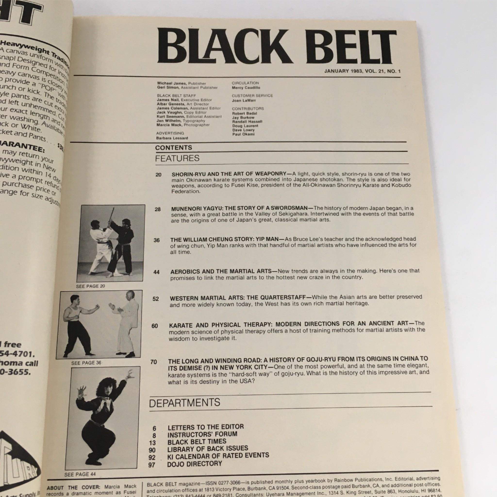 Black Belt Magazine January 1983 Shorin-Ryu and The Art of Weaponry No Label