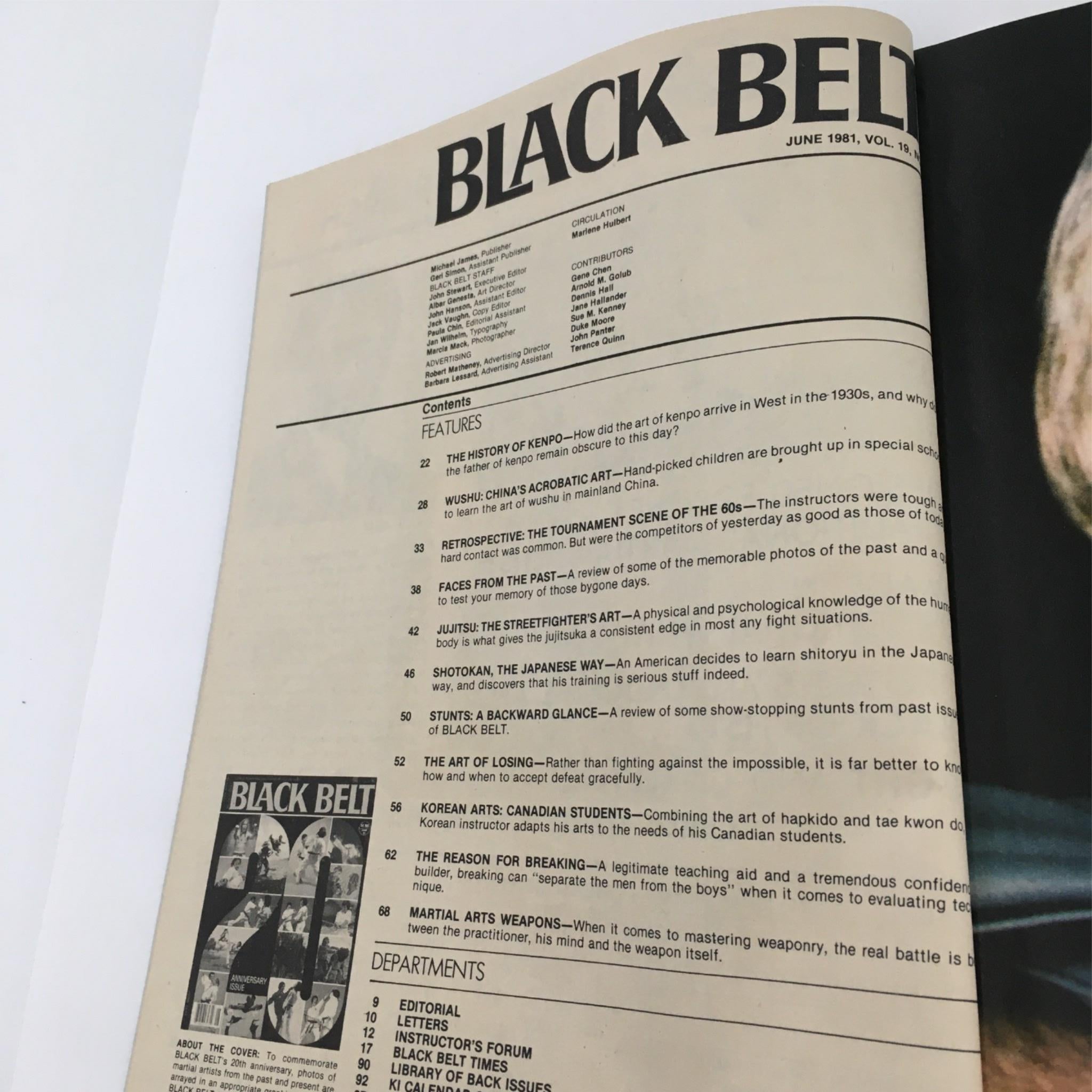 Black Belt Magazine June 1981 Special Anniversary Issue, Kenpo History No Label