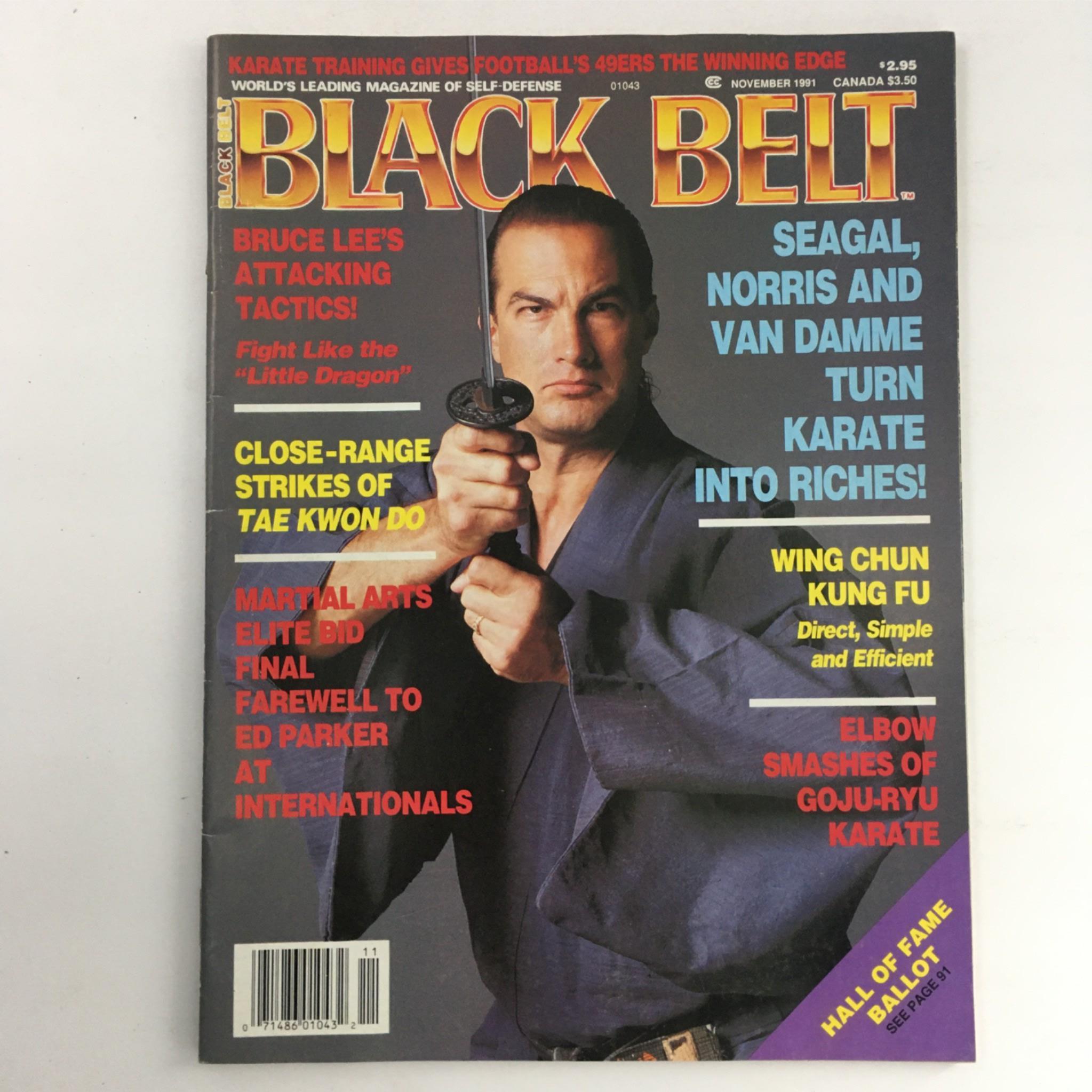 Black Belt Magazine November 1991 Steven Seagal, Chuck Norris Van Damme No Label