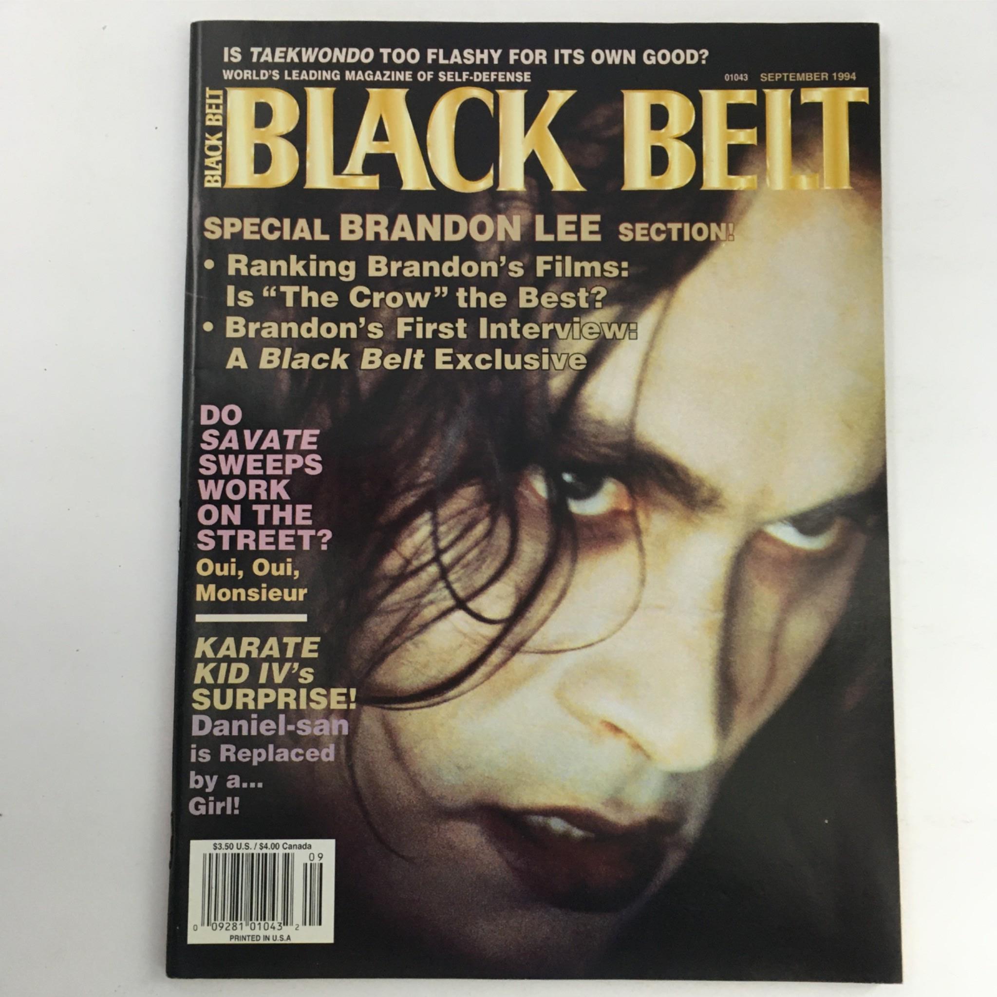 Black Belt Magazine September 1994 Brandon Lee's First Interview No Label