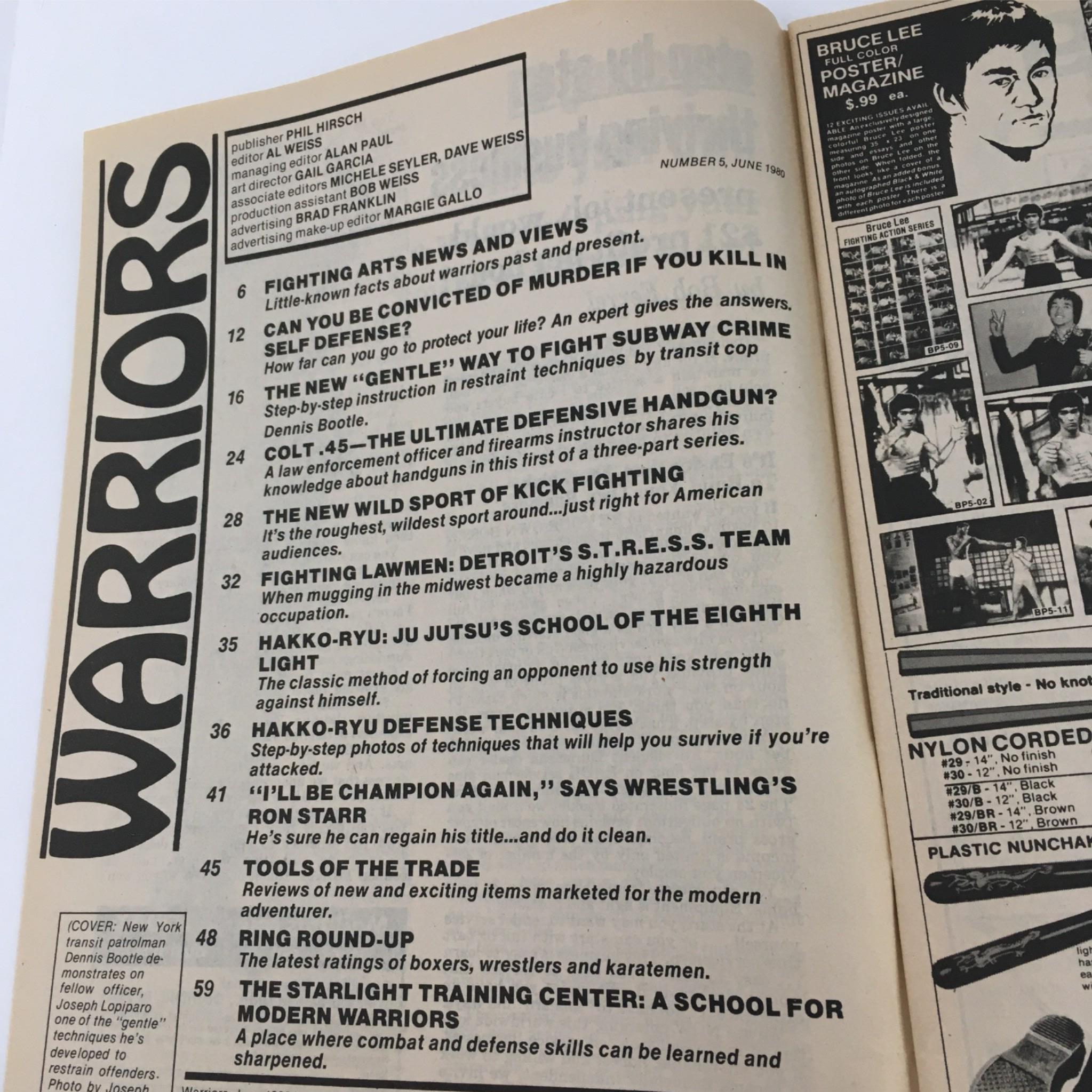 Warriors Magazine Number 5 June 1980 Dennis Bootle, Joseph Lopiparo No Label VG