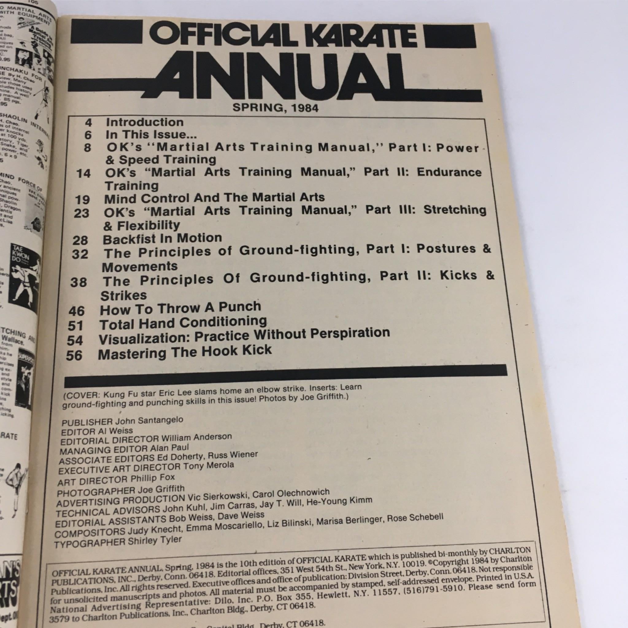 Official Karate Annual Magazine Special Edition Spring 1984 No Label VG